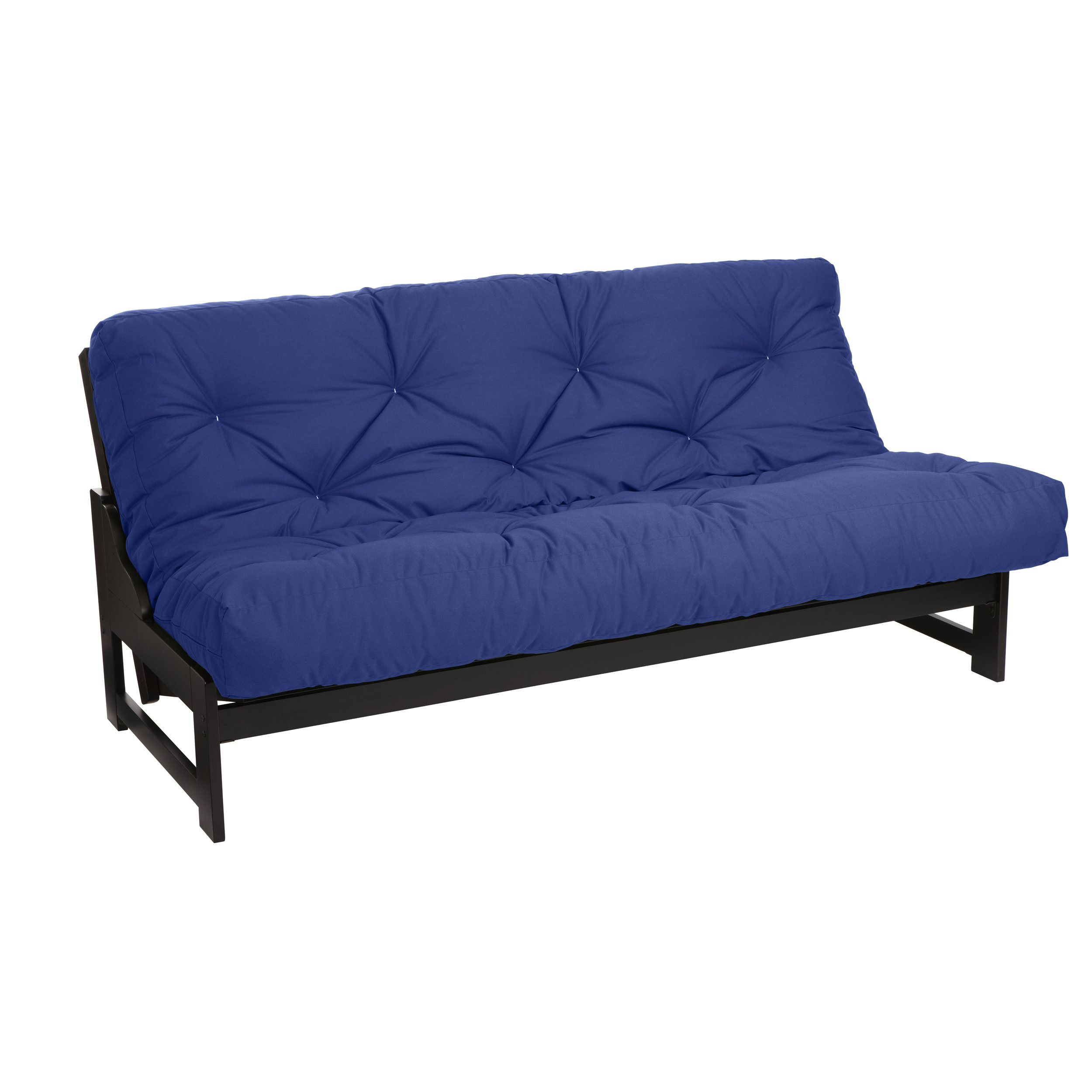 Mozaic Queen Size 10-inch Cotton Twill Futon Mattress - Blue | Comfortable & Durable Sofa Bed Mattress for Guest Room, Dorm, Apartment & Small Spaces