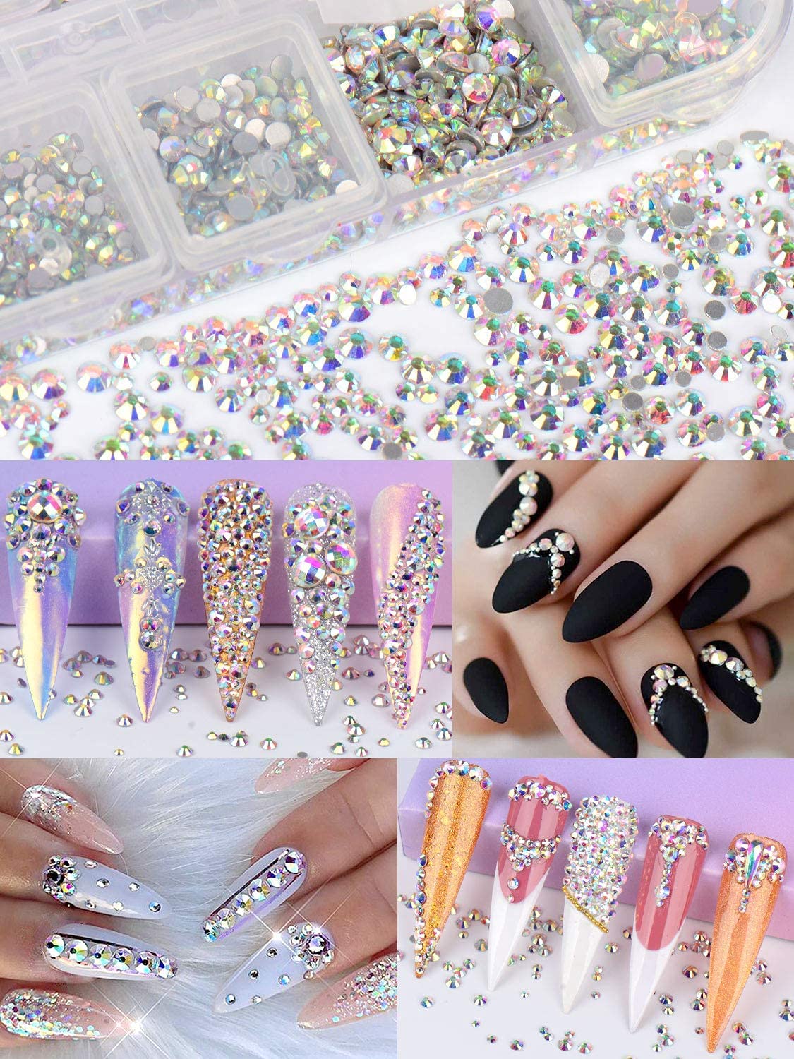 Gleevia 12 Grid Acrylic Nail Art Storage Box - Crystal Clear Jewelry Organizer for Manicure, DIY Nail Design, and Phototherapy - Perfect for Bridal Nail Art, Salon Professionals & Home Use