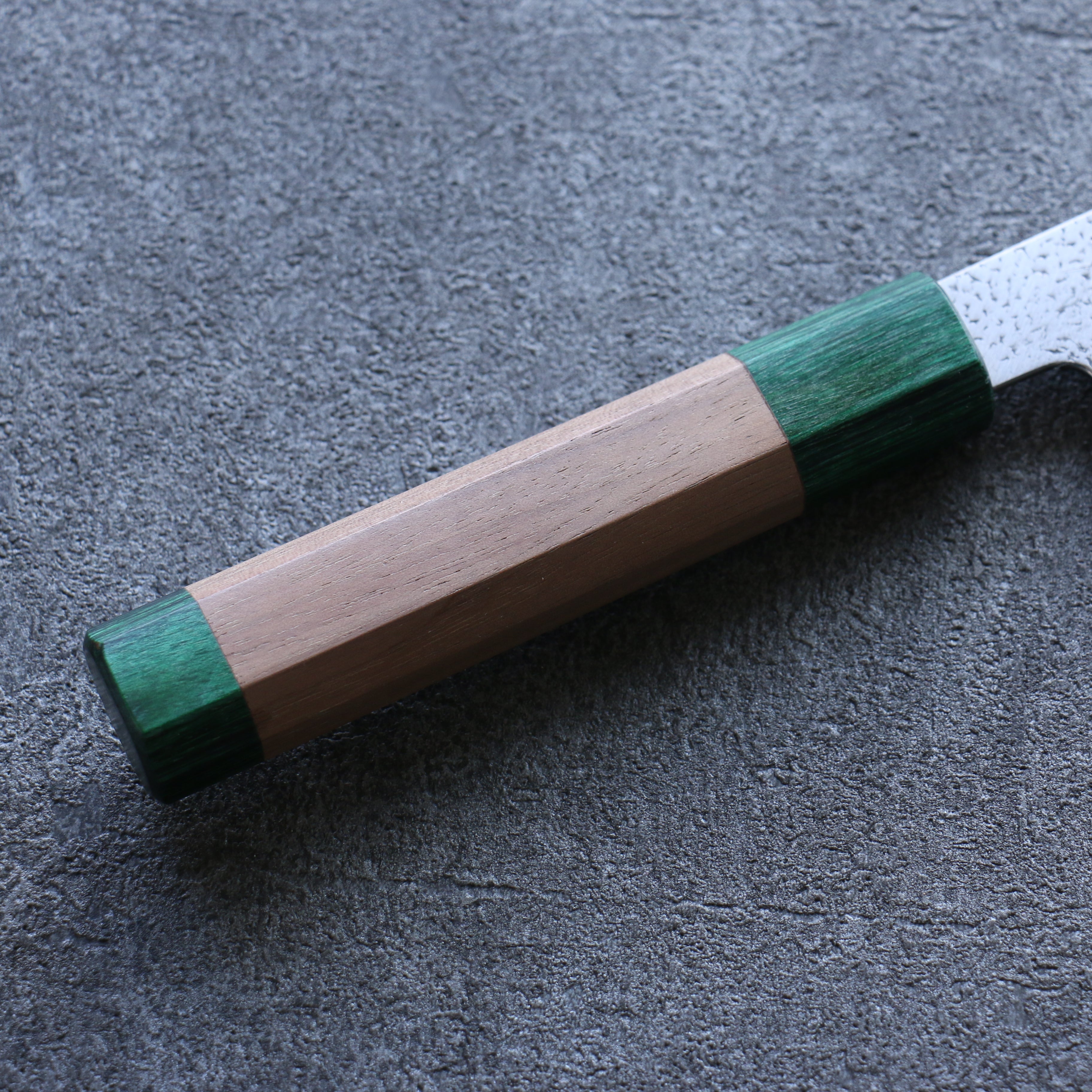 Premium Seisuke Blue Super Hammered Bunka Knife 165mm - Walnut Handle with Double Green Pakka Wood - Japanese Kitchen Knife for Slicing, Dicing & Precision Cooking