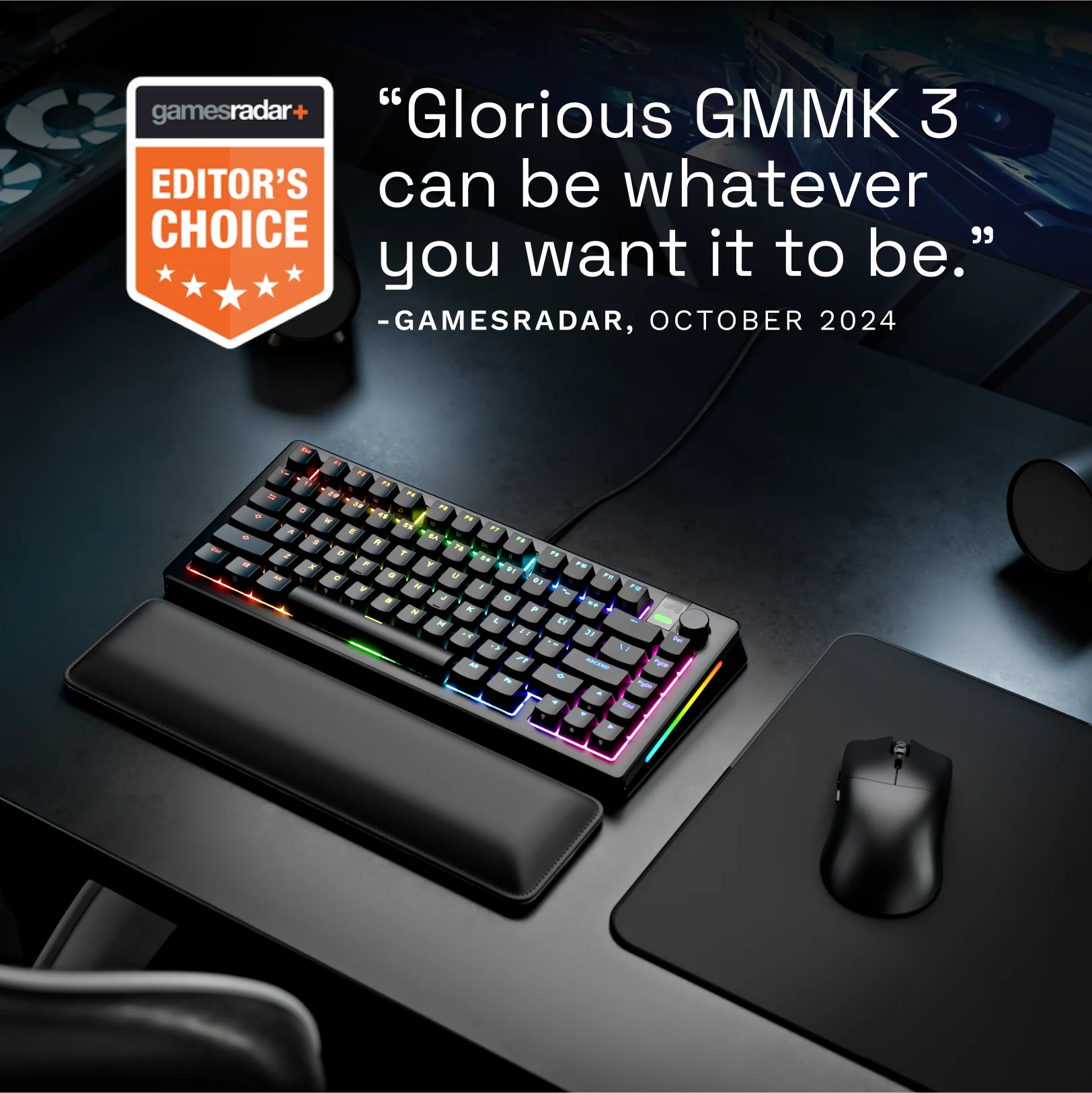 GMMK 3 PRO 96% Hot-Swappable Mechanical Gaming Keyboard - RGB Backlit, USB-C, Prebuilt for PC & Mac - Perfect for Gaming, Coding & Office Work