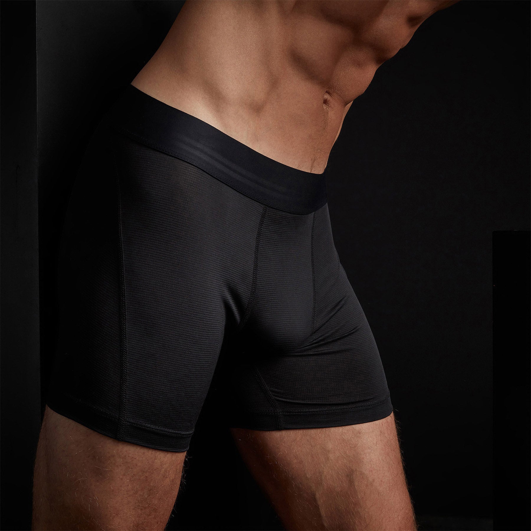 High-Performance Sport Boxer Shorts for Men - Breathable & Moisture-Wicking - Black - Ideal for Running, Gym & Active Lifestyle