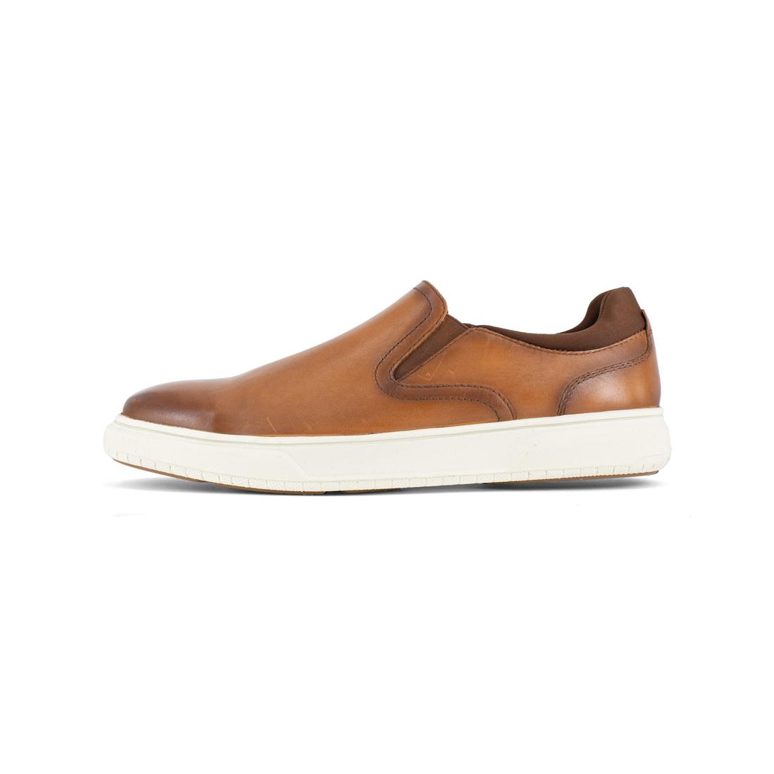 Premium Steel Toe Slip-On Work Shoes for Men - Comfortable & Durable Brown Safety Shoes for Construction, Warehouse & Outdoor Work