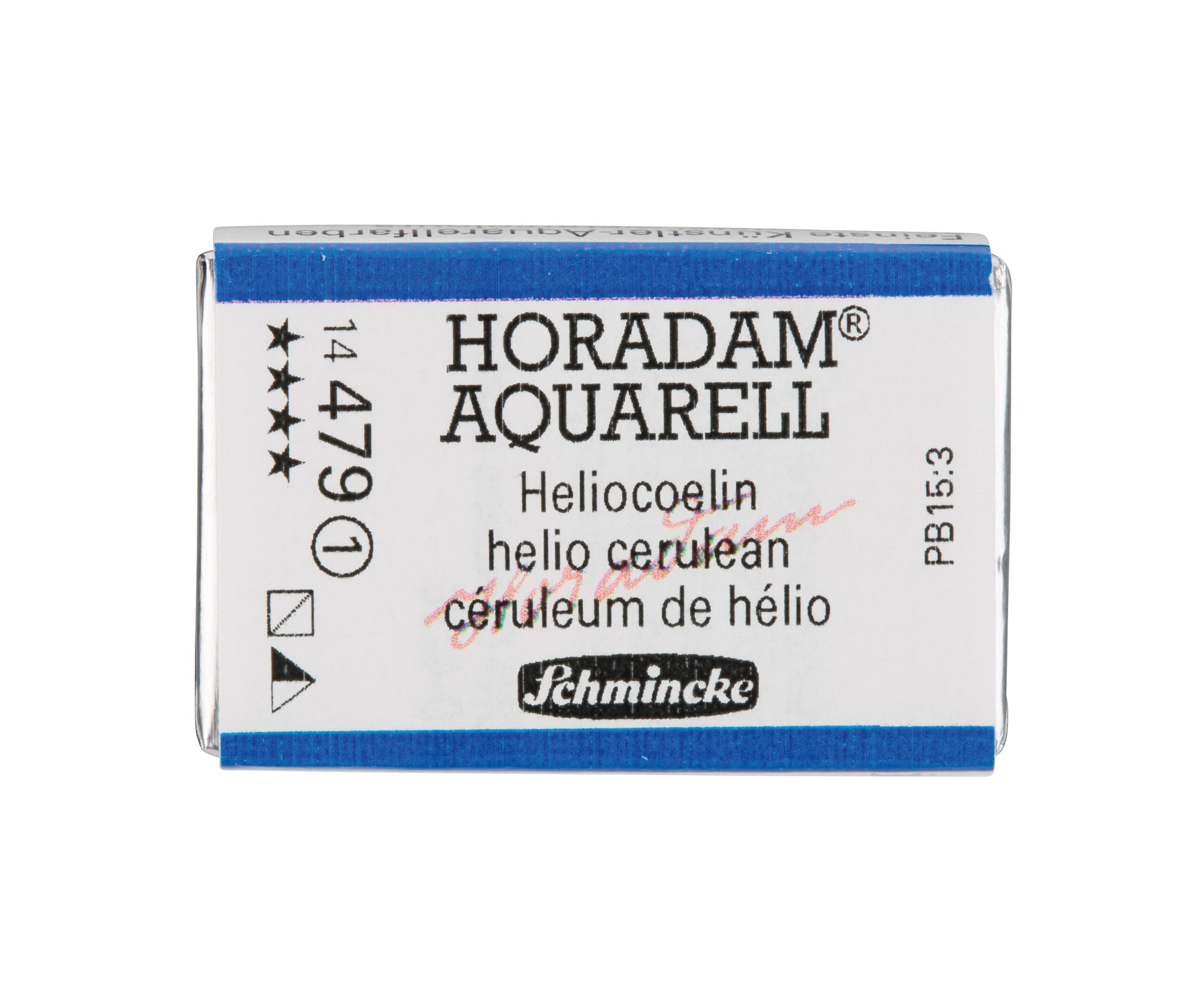 Schmincke 14479043 Professional Watercolor Paint Pan - Helio Cerulean Blue (Full Pan) for Artists & Watercolor Painting | Perfect for Landscape, Portrait & Botanical Art
