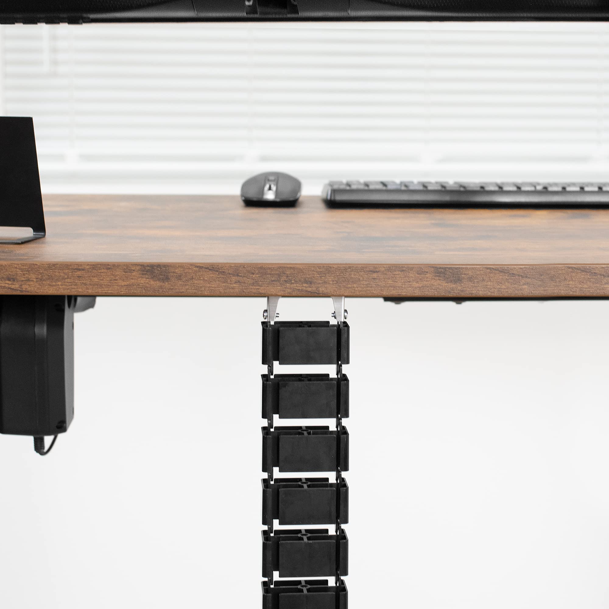 VIVO Under Desk Cable Management Kit - Adjustable 4-Port Wire Organizer for Home Office, Black (DESK-AC01C) | Perfect for Computer, Monitor & TV Cord Organization Under Workstations