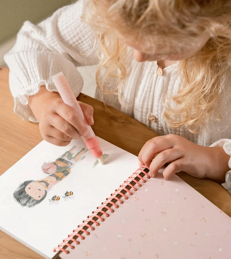 Little Dutch Rosa & Friends Water Reveal Book - Interactive Toddler Activity Book for Early Learning & Sensory Play - Perfect for Bath Time, Travel & Quiet Play