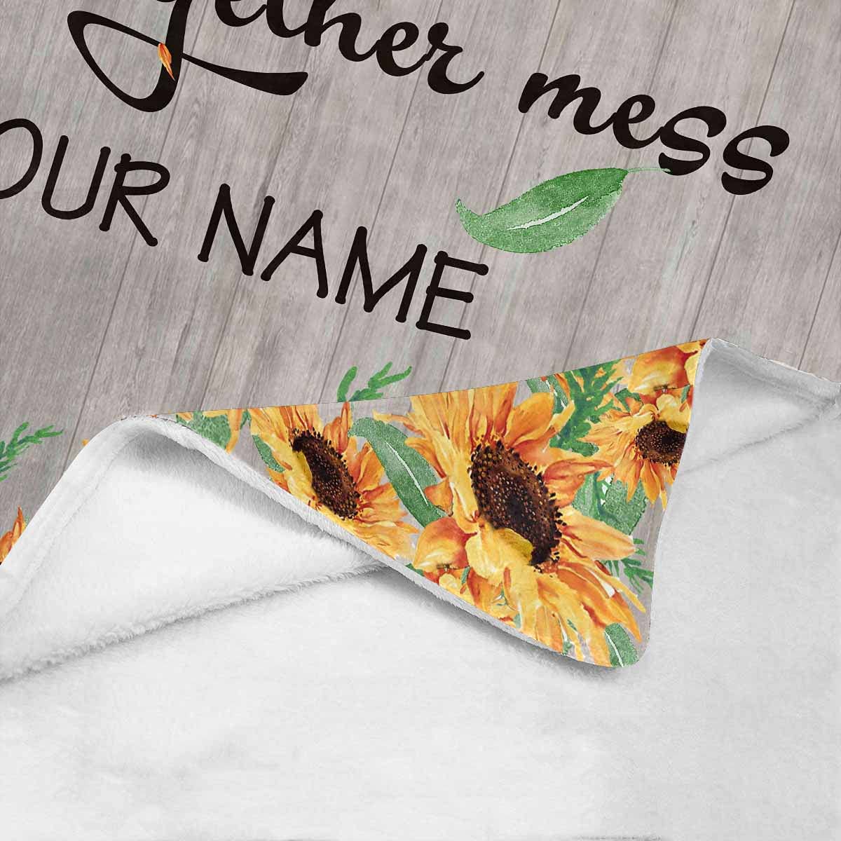 Custom Sunflower Fleece Throw Blanket 60x50 Inches - Soft Plush Lightweight Blanket for Bed, Sofa & Couch - Cozy Home Decor, Gift Idea for Women & Teens - Perfect for Netflix Nights, Picnics & Dorm Room Essentials
