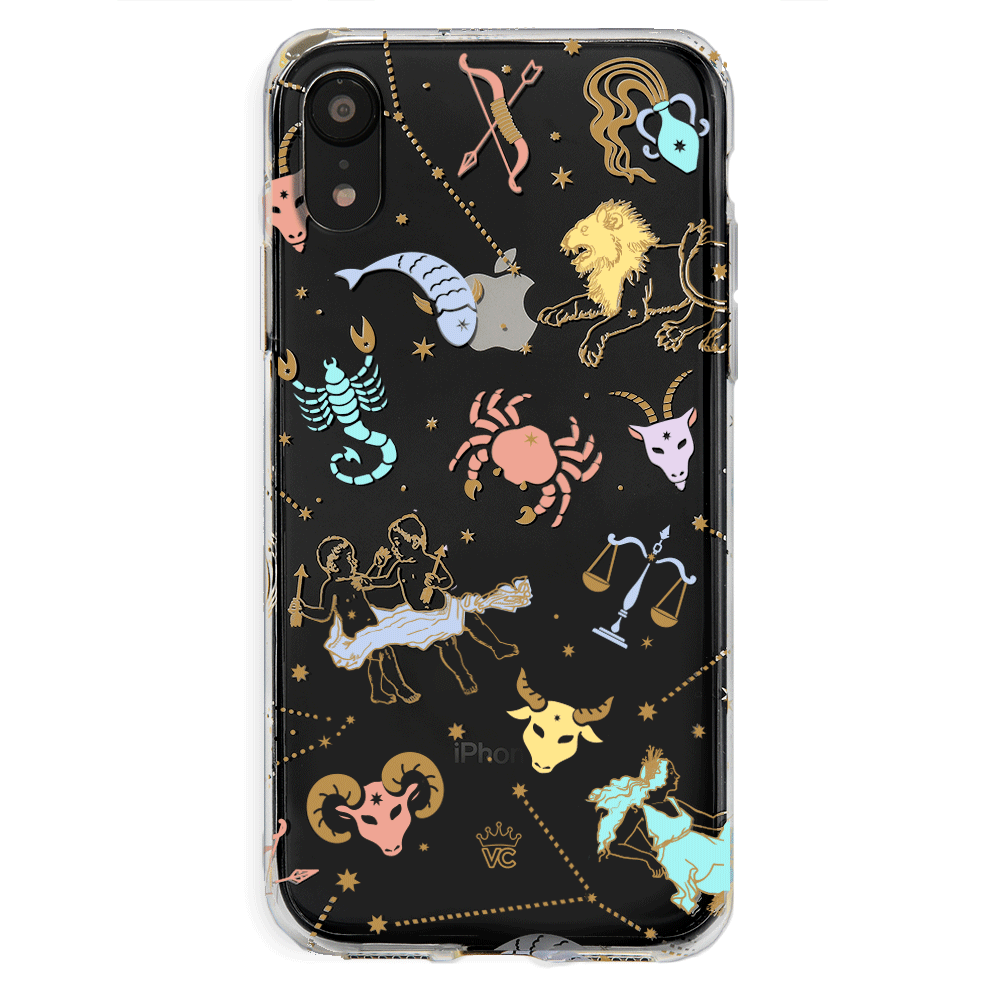 Zodiac Sign Clear iPhone Case - Slim Protective Cover for iPhone 12/13/14/15 Pro Max - Perfect for Daily Use, Work & Travel