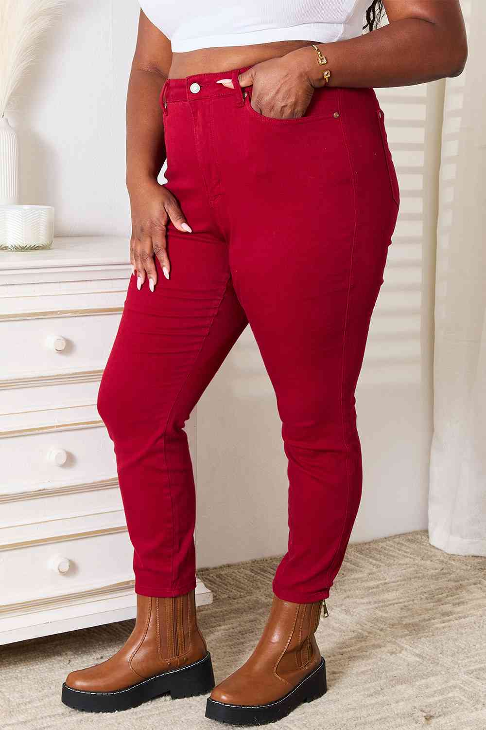 Judy Blue NEVADA High Waist Tummy Control Skinny Jeans for Women - Slimming Denim Pants with Stretch, Comfortable Fit for Everyday Wear & Casual Outfits