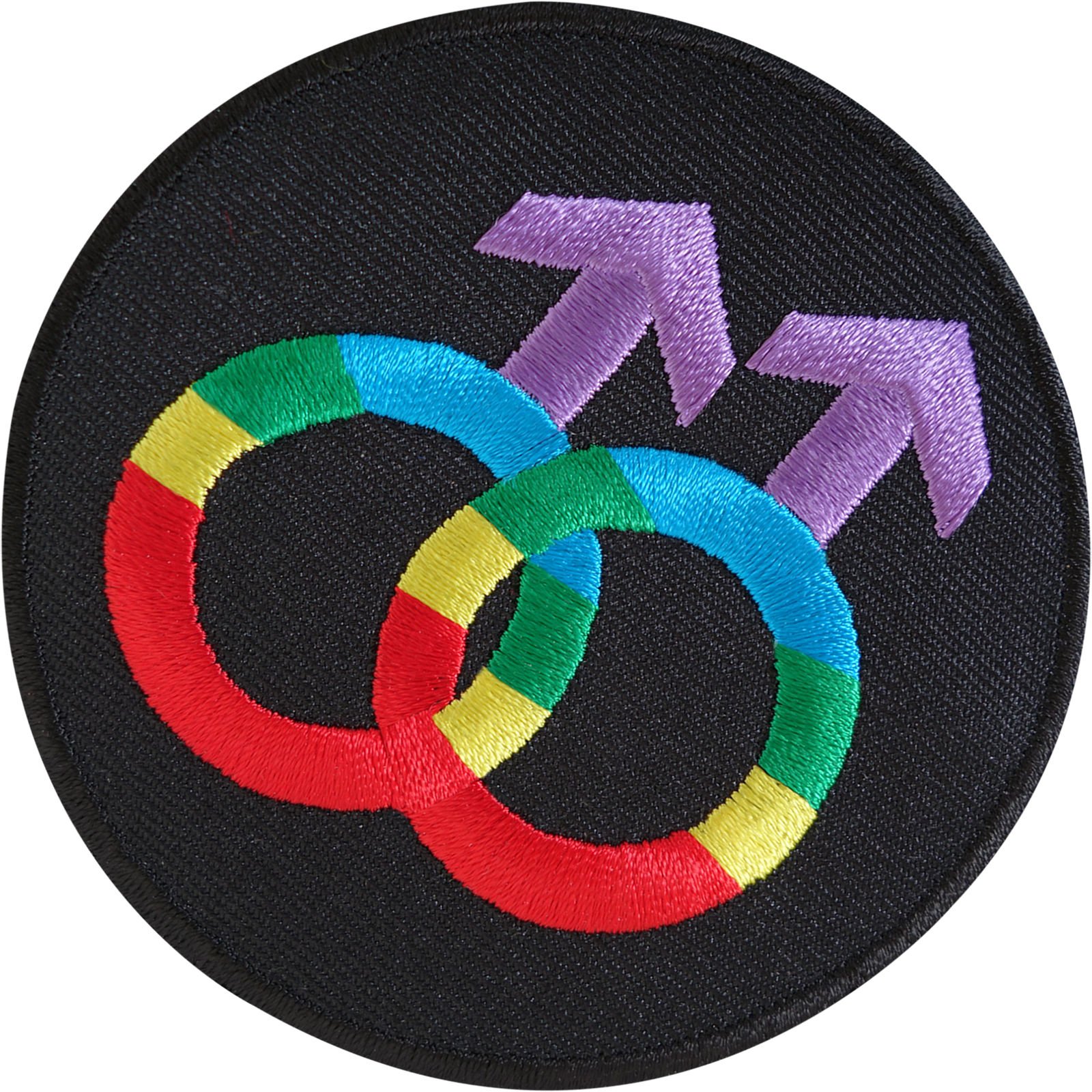 Gay Pride Rainbow Embroidered Iron-On Patch - Mars Symbol Sew On Badge for LGBTQ+ Apparel, Jackets & Backpacks - Perfect for Pride Events, Festivals & DIY Fashion