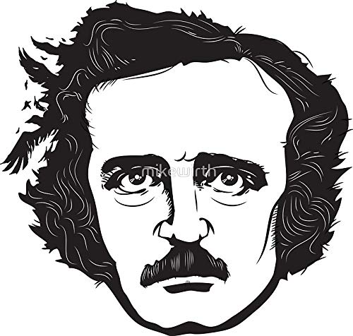 Edgar Allan Poe Sticker - Waterproof Vinyl Decal for Laptop, Car, Truck, Window, Wall | Perfect for Book Lovers, Gothic Decor & Literary Gifts