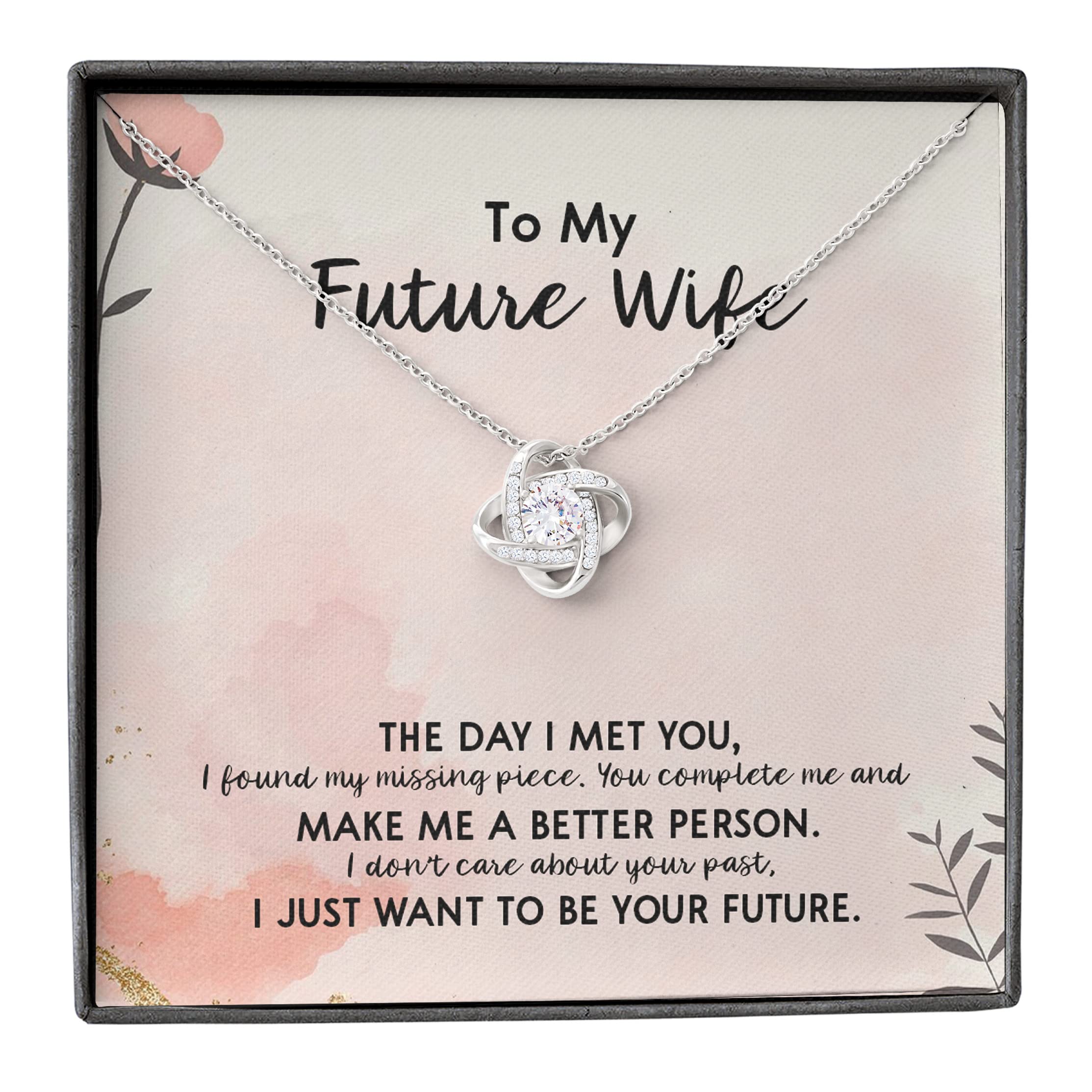 To My Future Wife Necklace - Romantic Love Jewelry Gift for Girlfriend, Fiancée & Bride | Engraved Soulmate Necklace with Gift Box & Message Card | Perfect Birthday, Anniversary & Wedding Gift for Her | Ideal for Proposals, Date Nights & Special Occasions