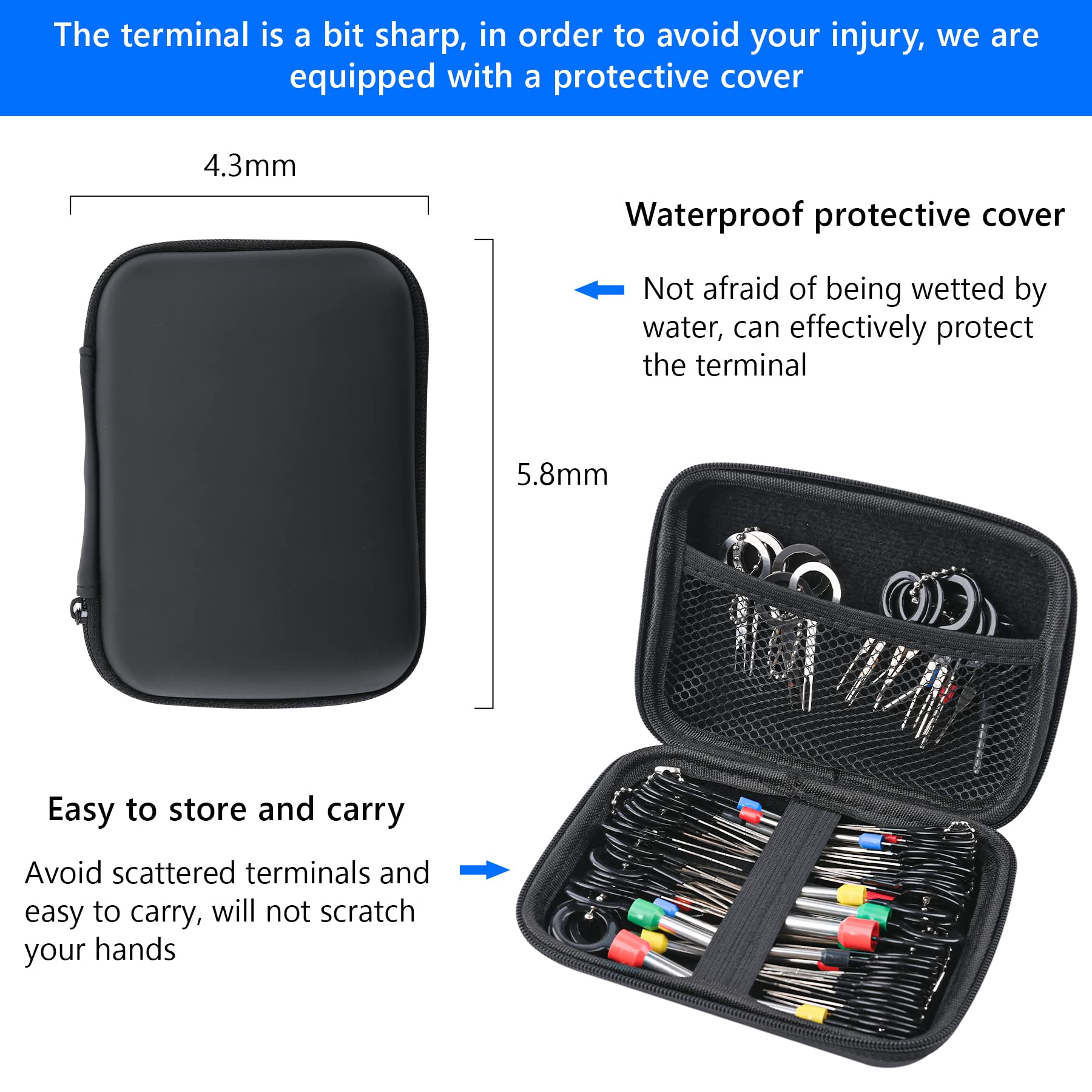 82pcs Terminal Removal Tool Kit - Wire Connector Pin Extractor Set for Electrical Wiring, Crimp Back Needle Removal Tools with Protective Bag | Ideal for Automotive, Electronics & DIY Repairs