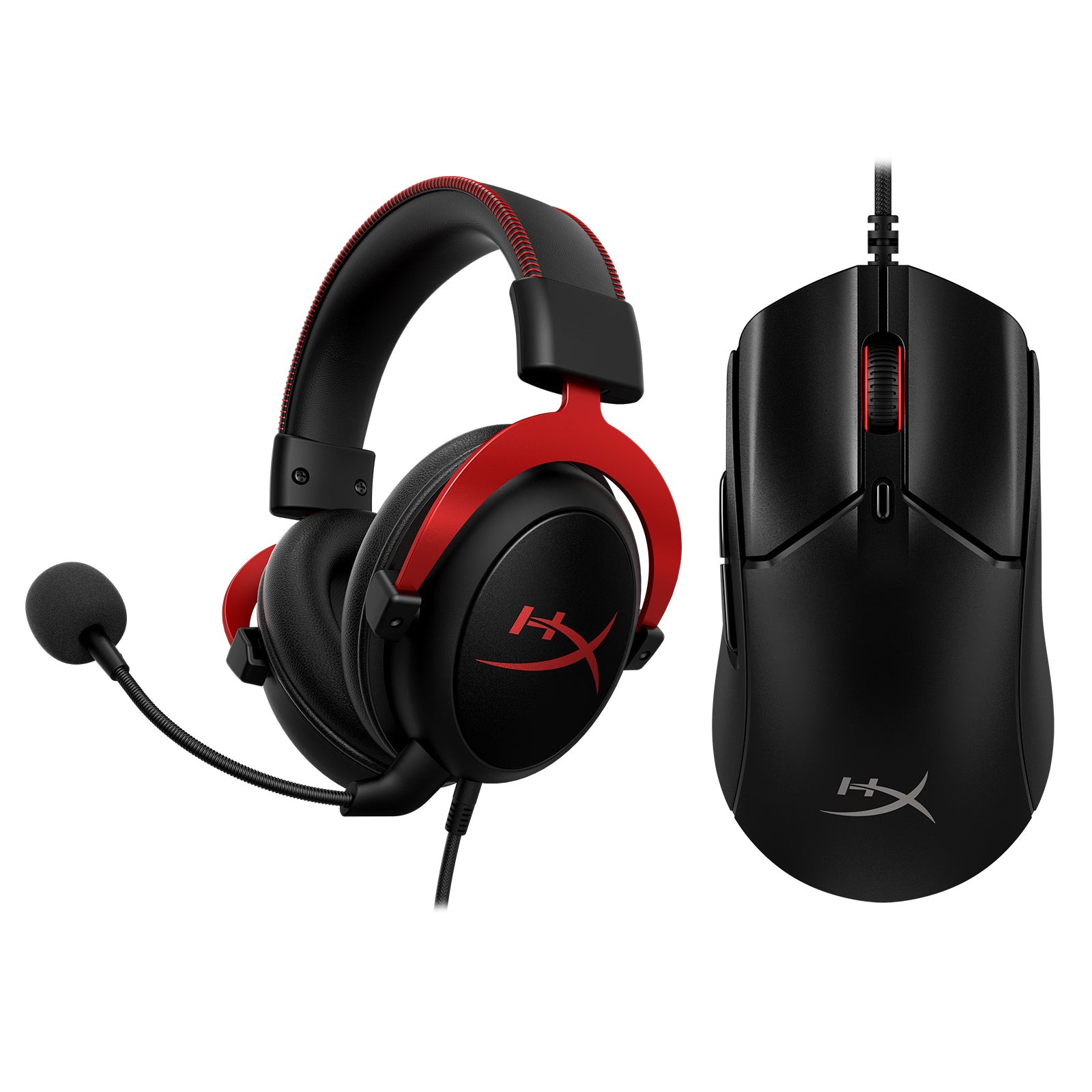 HyperX Cloud II Wired Gaming Headset & Pulsefire Haste 2 Wired Gaming Mouse Bundle - Perfect for PC, PS4, PS5, Xbox Gaming & Streaming