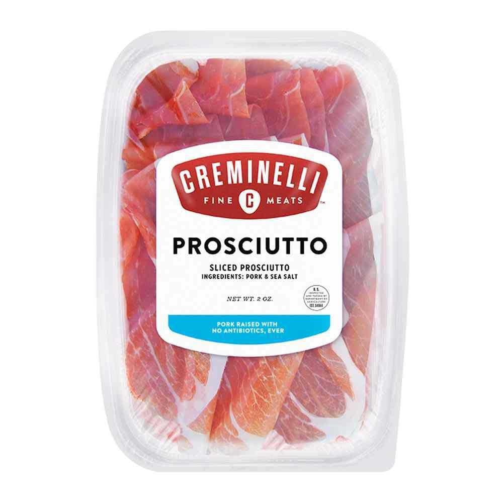 Creminelli Fine Meats Sliced Prosciutto - Premium Italian Dry-Cured Ham, 2 Ounce Pack (12 Pack Case) - Perfect for Charcuterie Boards, Sandwiches & Gourmet Appetizers