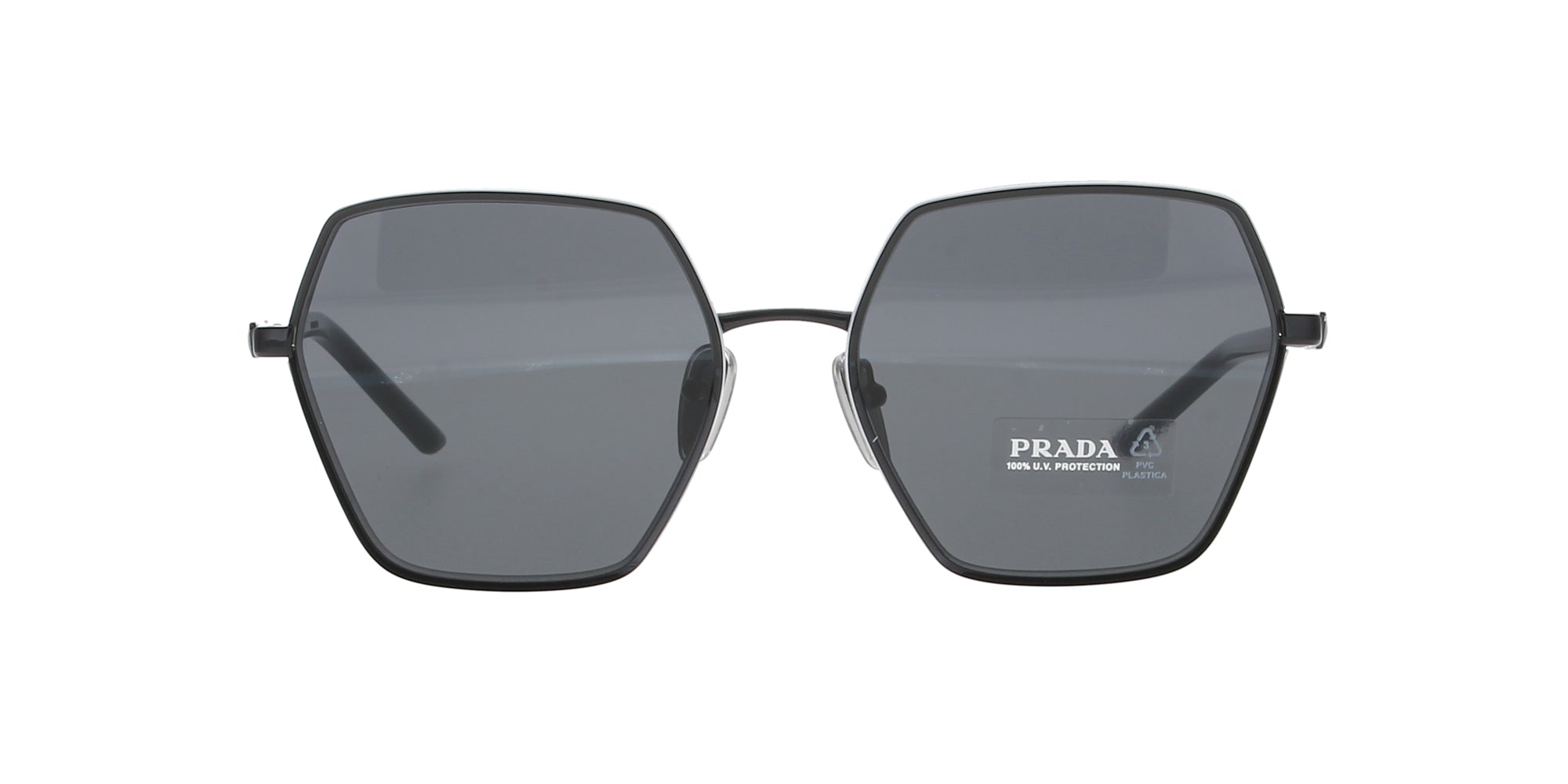 Prada Angular Sunglasses for Women & Men - Black & White Aviator Style - Perfect for Outdoor, Beach, and Fashion Events