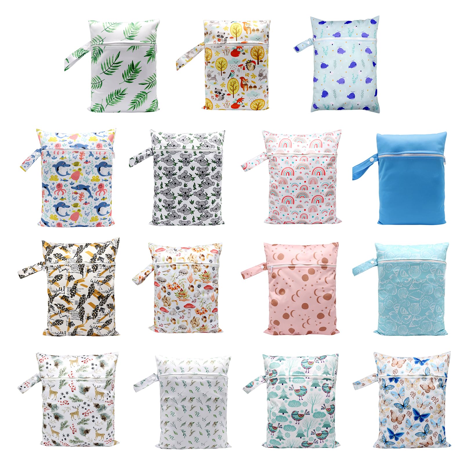Cartoon Print Baby Diaper Bag - Large Capacity Waterproof Wet/Dry Nappy Organizer with Zipper - Perfect for Travel, Daycare & Outings with Toddlers