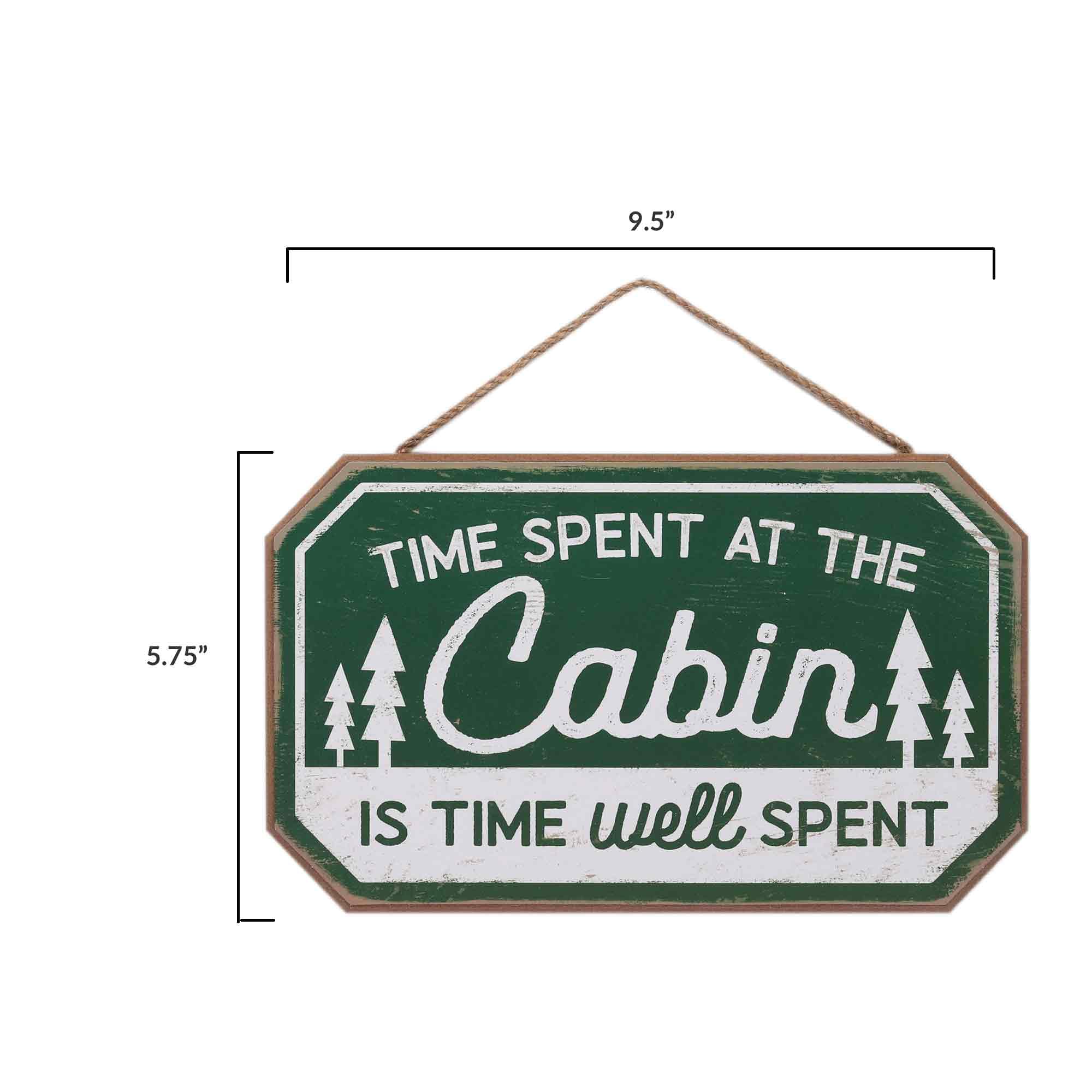 Cabin Time Well Spent Rustic Wood Wall Decor - Handcrafted Hanging Sign for Living Room, Entryway, Garage & Cabin - Perfect for Farmhouse, Lodge & Country Home Decor
