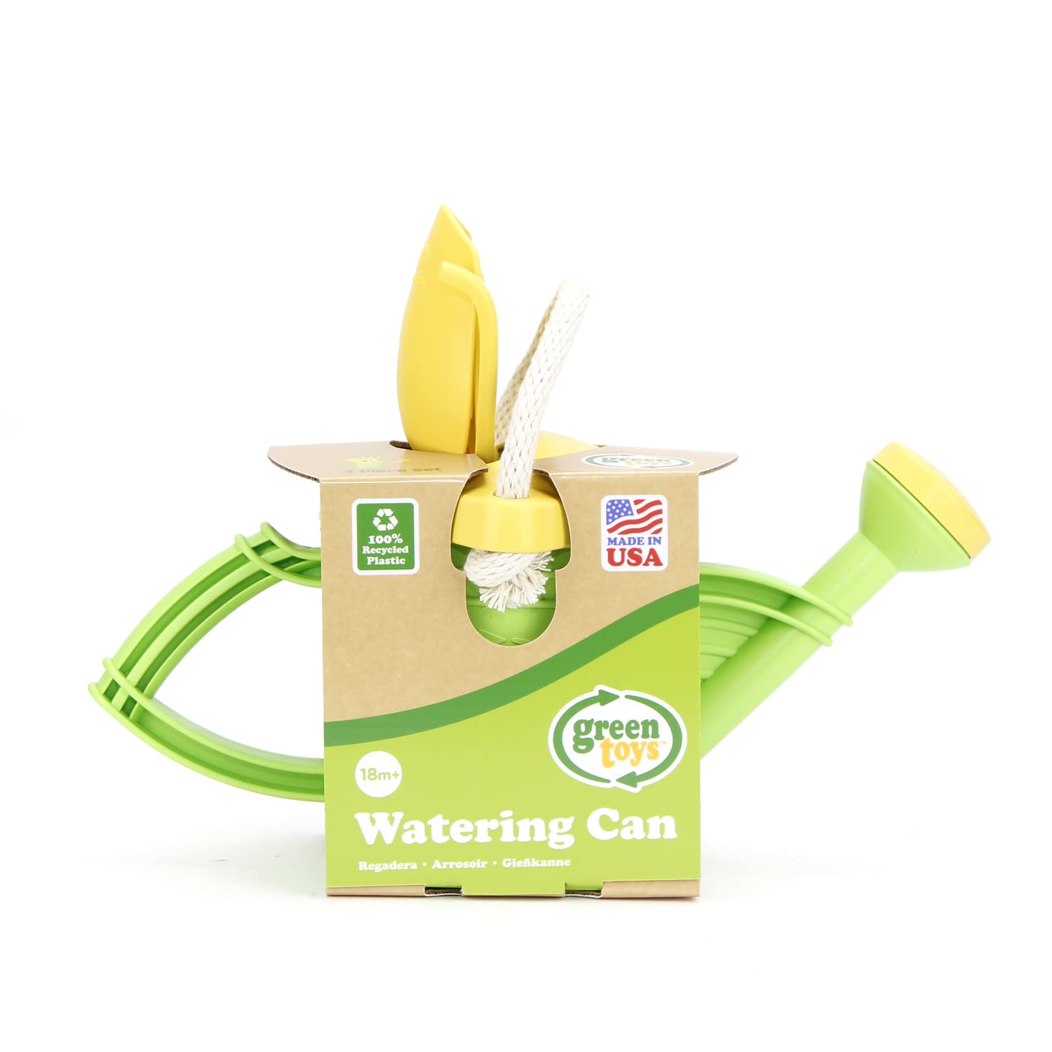 **Green Toys Watering Can for Kids - Eco-Friendly Outdoor Gardening Tool - Perfect for Pretend Play, Sandbox, and Backyard Fun**
