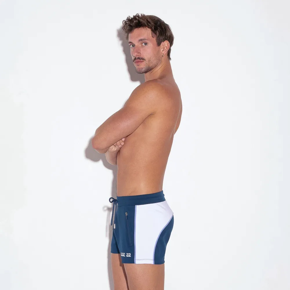 Code 22 Flux 2 Mini Short with Zipper Pockets - Navy Blue 9927 | Comfortable Athletic Shorts for Running, Gym & Casual Wear