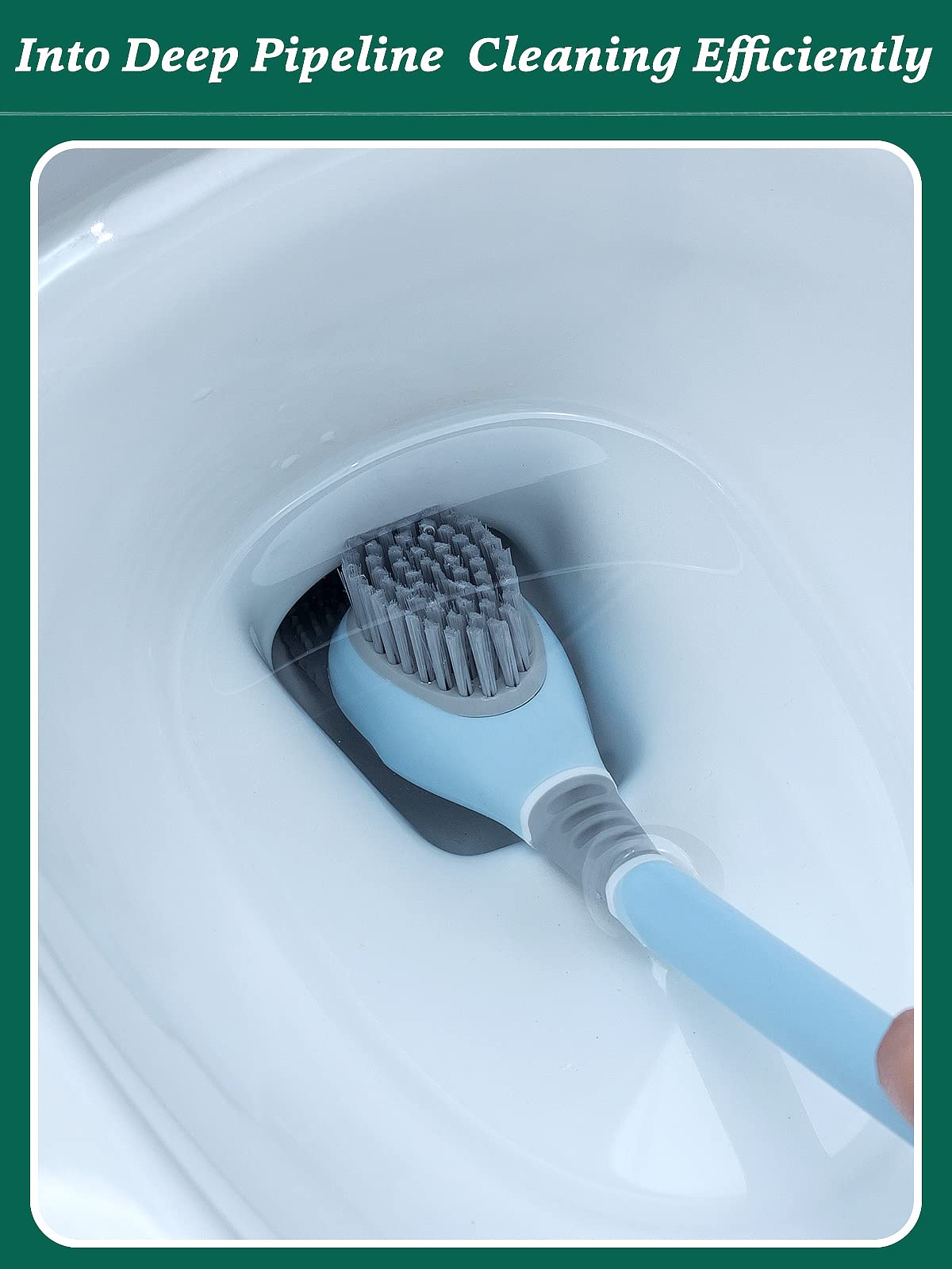Duck Toilet Brush Set with Holder - No-Slip Long Handle for Bathroom Cleaning