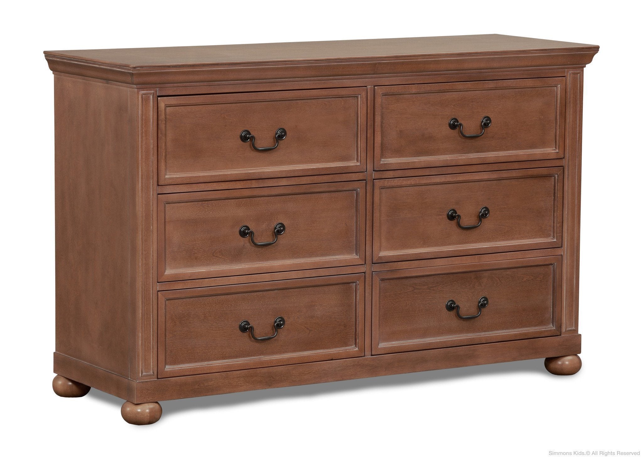 Chateau Double Dresser - 6-Drawer Solid Wood Dresser for Bedroom, Vintage White Dresser with Mirror, Spacious Storage Furniture for Home Decor & Organization | Perfect for Master Bedroom, Guest Room, or Nursery