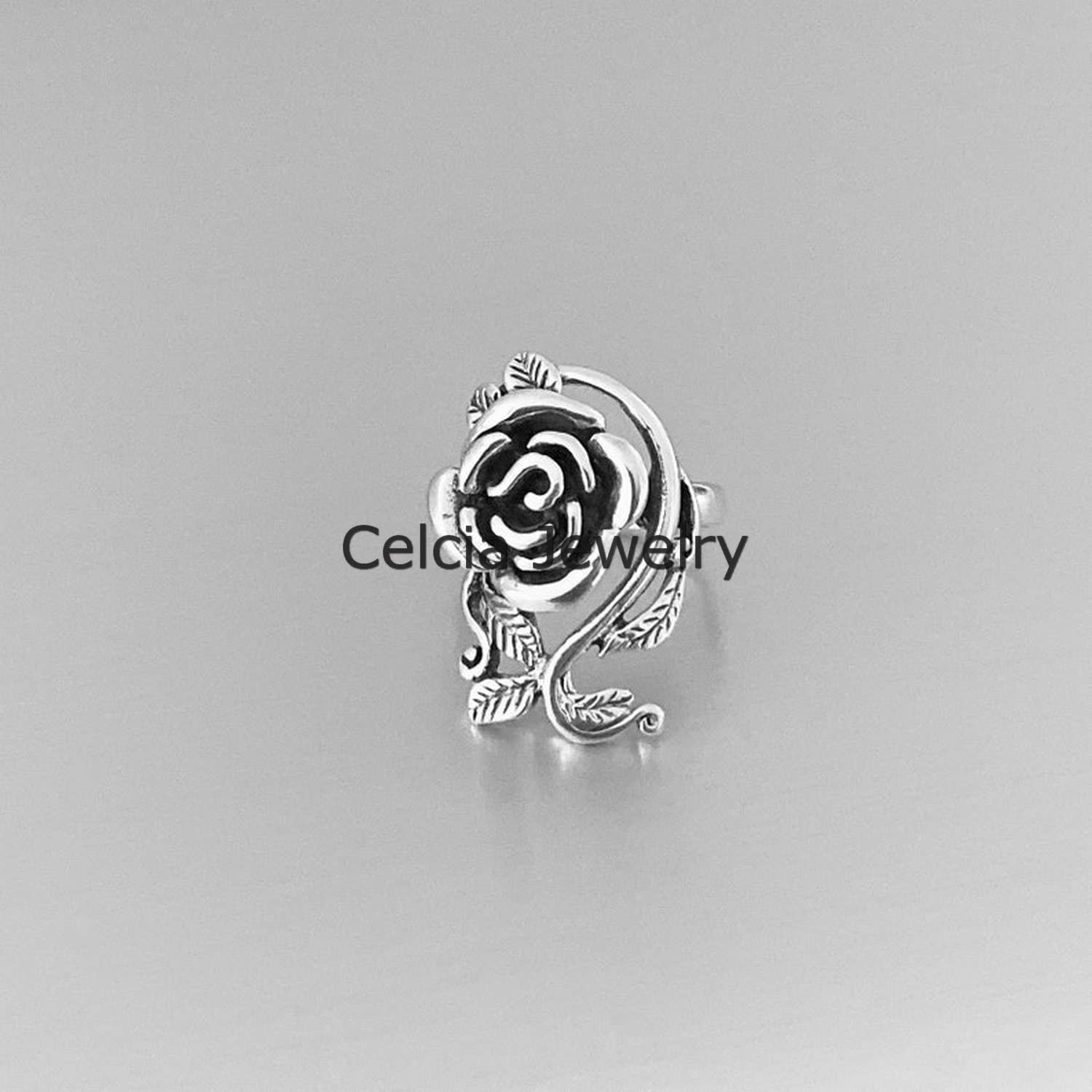 925 Sterling Silver Rose Flower Ring for Women - Elegant Love, Statement & Boho Jewelry - Perfect for Mother's Day, Wedding, Anniversary & Romantic Gifts (Size 7) | Everyday Wear, Date Night & Special Occasions