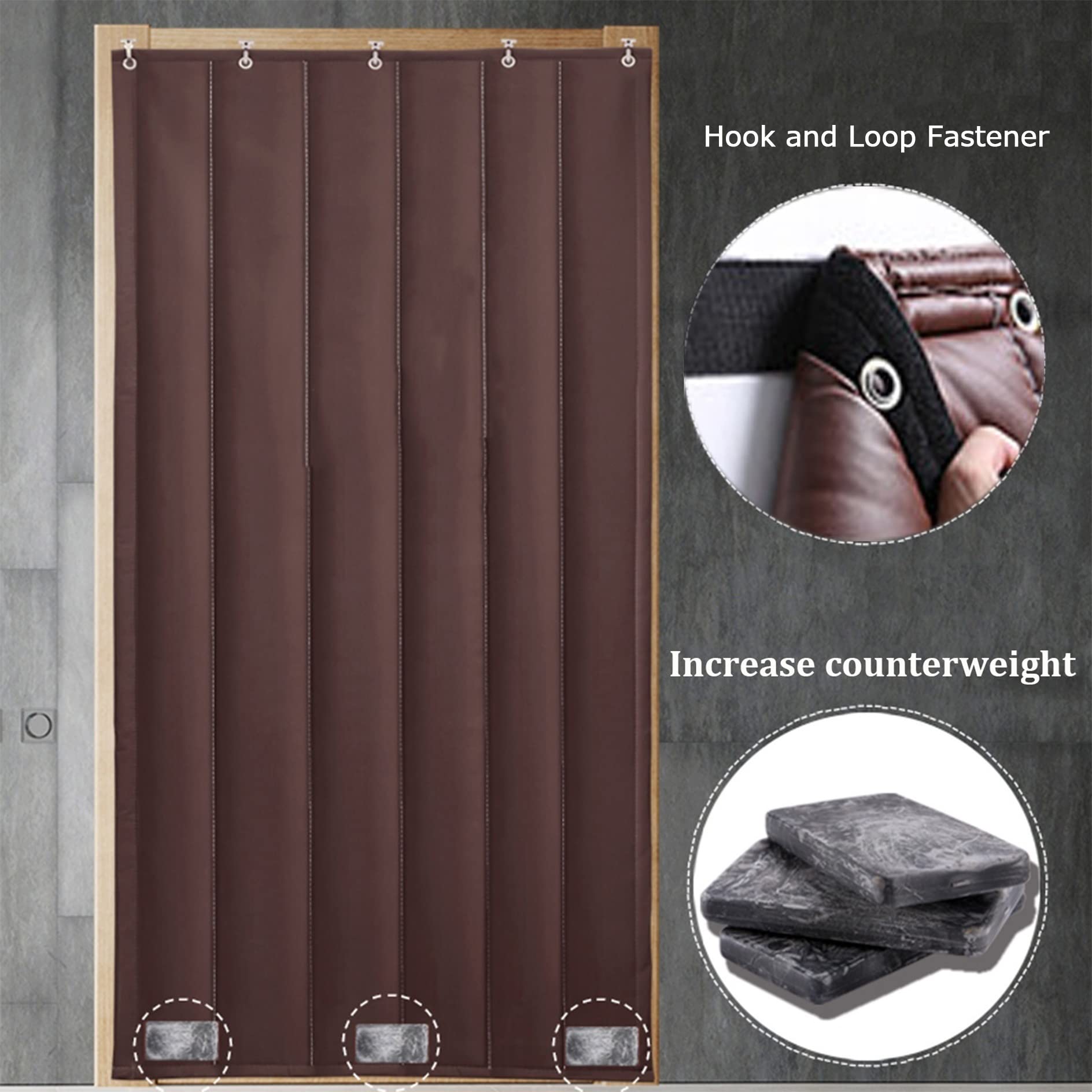 Soundproof Curtains for Door & Window - Blackout Noise Cancelling Thermal Insulated Drapes | Thick Cotton Door Panels & Windproof Waterproof Blanket for Home, Bedroom, Office | Easy to Install for Privacy, Noise Reduction & Temperature Control