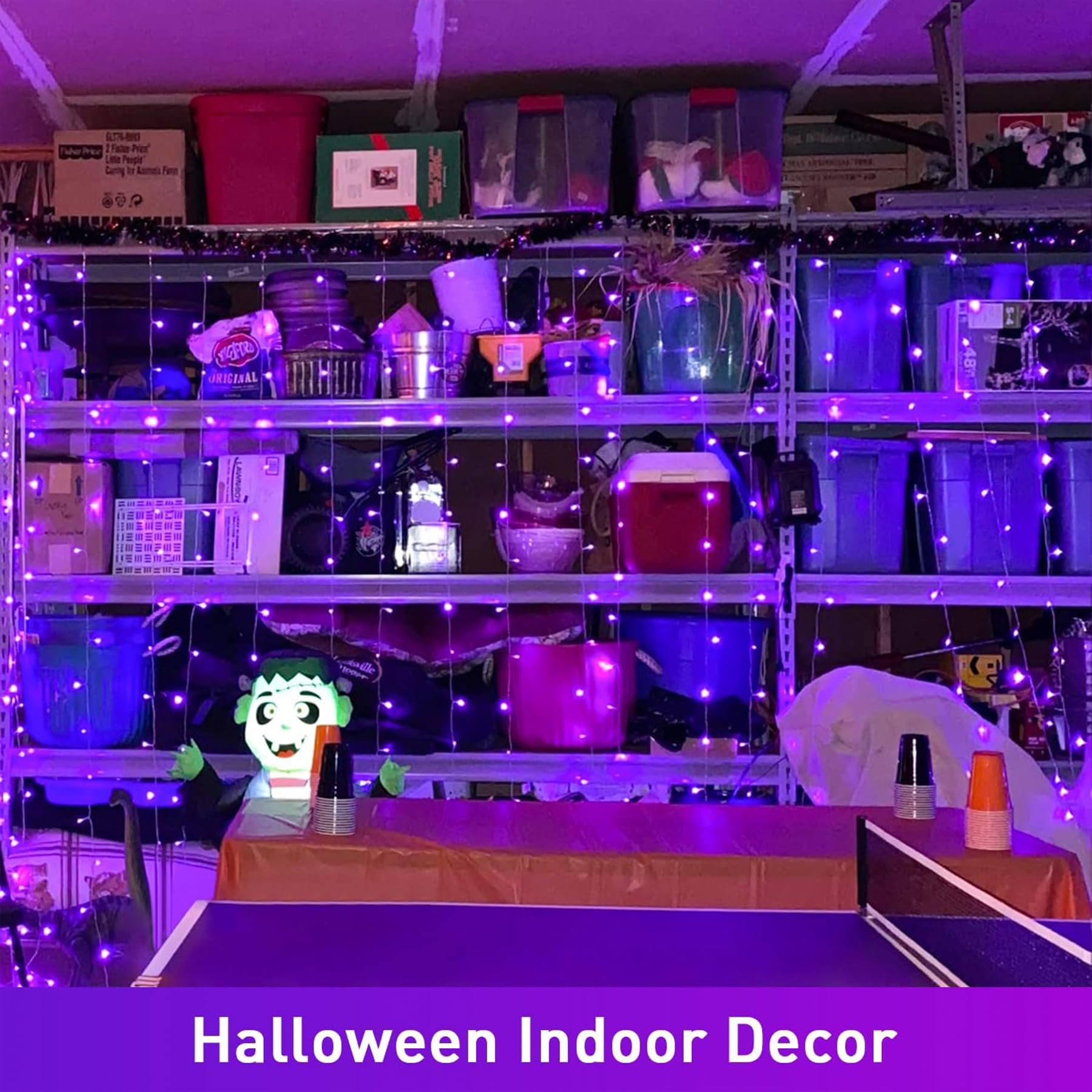 JMEXSUSS 300LED Purple Christmas Lights with Remote - 8 Modes Waterproof Fairy String Lights for Indoor Outdoor Decor, Bedroom, Window, Wall, Party Backdrop - Perfect for Xmas, Halloween, Wedding & Garden Decorations