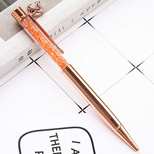 3-Pack Aisi Rose Gold Metal Ballpoint Pens with Crystal Diamonds - Slim, Retractable, Elegant Writing for Office, School & Gift Giving