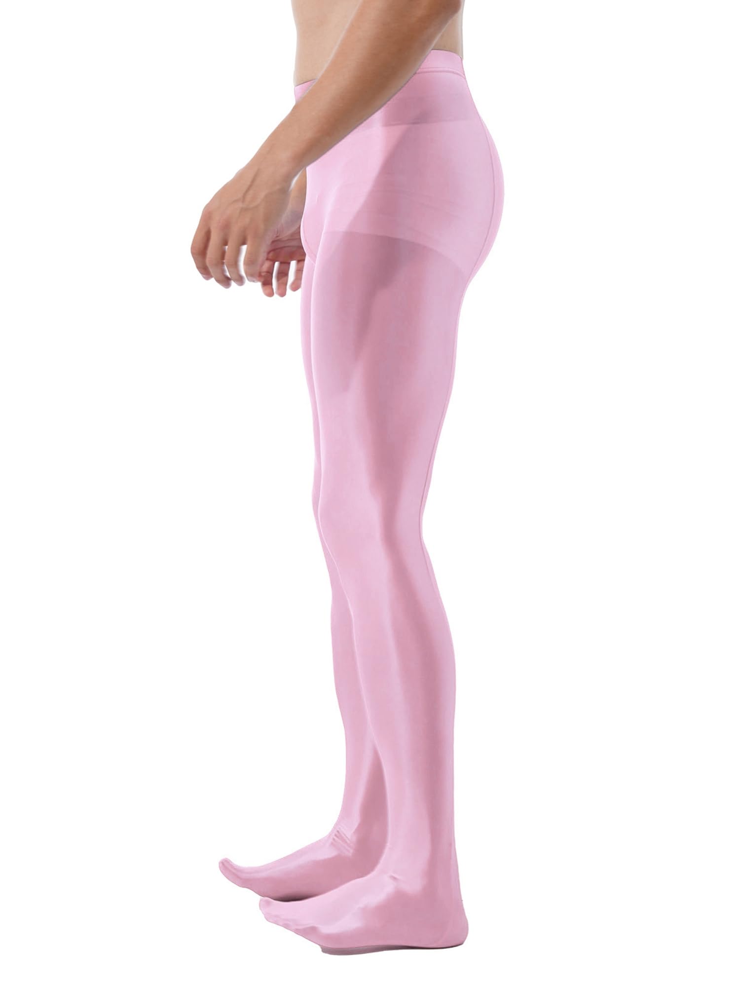 iiniim Men's Ultra Shiny Oil Glossy Pantyhose - High Elastic Opaque Tights & Stockings for Cosplay, Dance, Fashion & Night Out