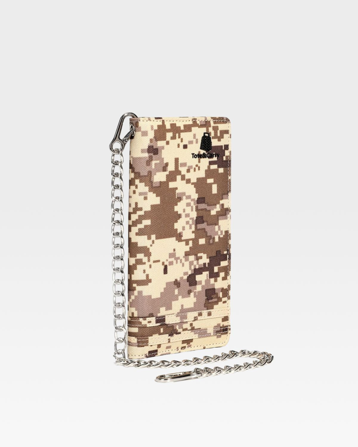 Tan Brown Digital Camouflage Biker Chain Wallet - Stylish & Durable Leather Wallet for Men - Perfect for Motorcycle Riders, Bikers & Outdoor Enthusiasts