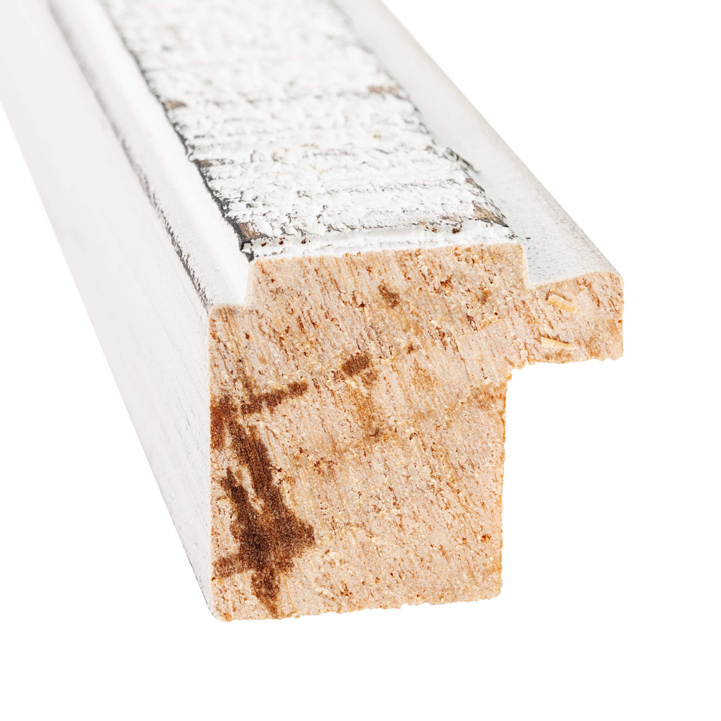 13x39 Distressed White Solid Wood Picture Frame - 0.75