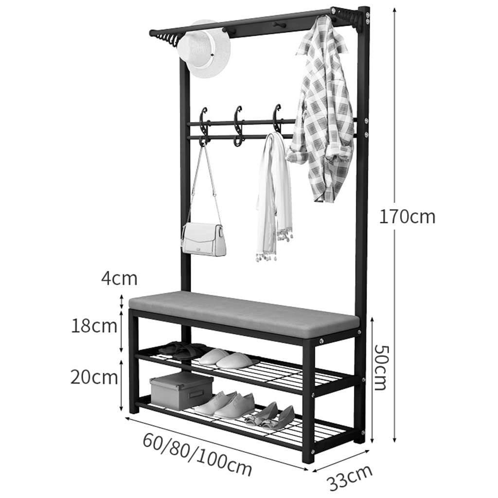 3-in-1 Entryway Organizer - Coat Rack with Shoe Storage Bench, 9 Hooks & Seat Cushion | Space-Saving Hall Tree for Home, Office & Bedroom | Perfect for Small Spaces & Entryway Organization