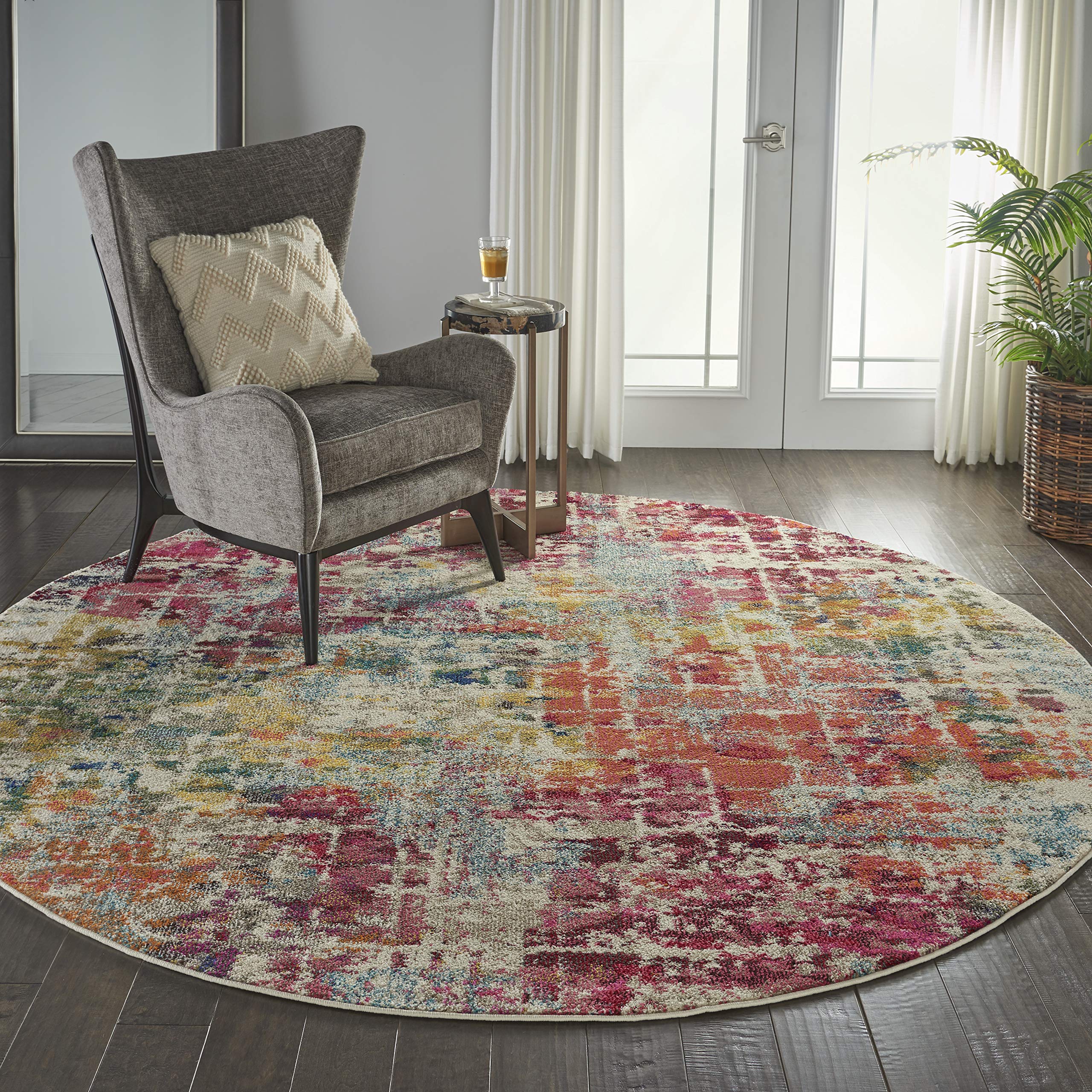 Nourison Celestial Vintage Abstract Round Area Rug 7'10