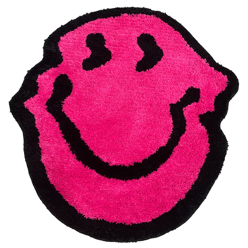Soft and Fluffy Melted Smiley Face Rug - Non-Slip Plush Carpet for Kids Room, Nursery, or Playroom Decor - Perfect for Cozy Bedroom, Living Room, and Dorm Floor Mat
