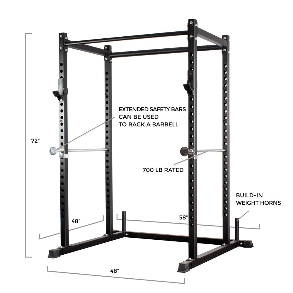 Gearforfit Short Home Gym Power Rack - Compact Strength Training Equipment for Squats, Bench Press & Pull-ups | Perfect for Small Spaces & Home Workouts