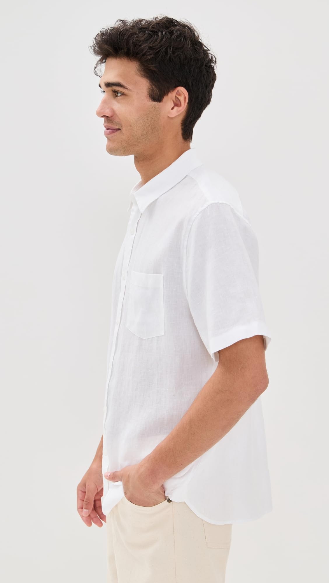 Vince Men's Linen Short Sleeve Shirt - Breathable Summer Casual Button Down Shirt for Beach, Vacation & Outdoor Activities