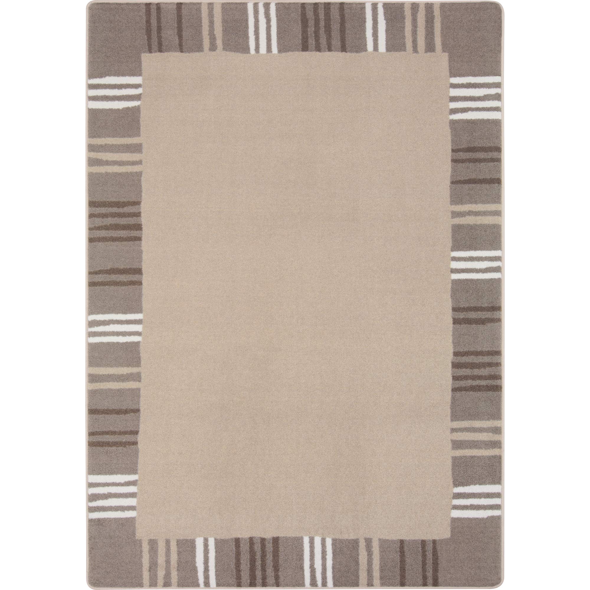 Joy Carpets Kids Essentials Seeing Stripes Neutral Color Area Rug 7'8