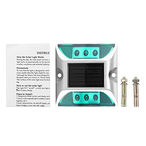 Solar Powered Road Stud Lights - Automatic Outdoor Walkway & Garden Path Lighting for Driveways, Sidewalks, and Landscaping