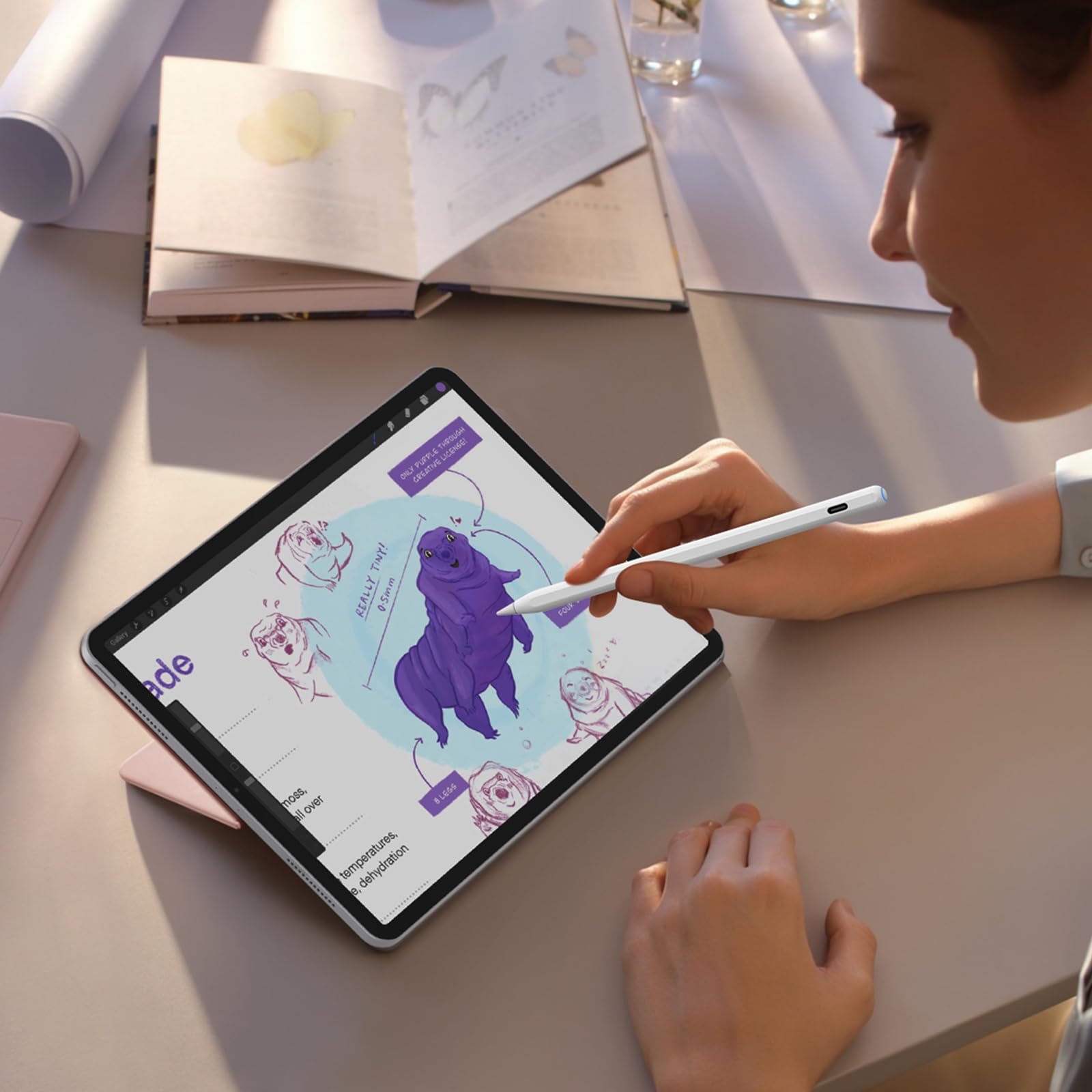 Apple Pencil Alternative - Stylus Pen for iPad with Palm Rejection & Tilt Sensitivity, Compatible with iPad Pro 11