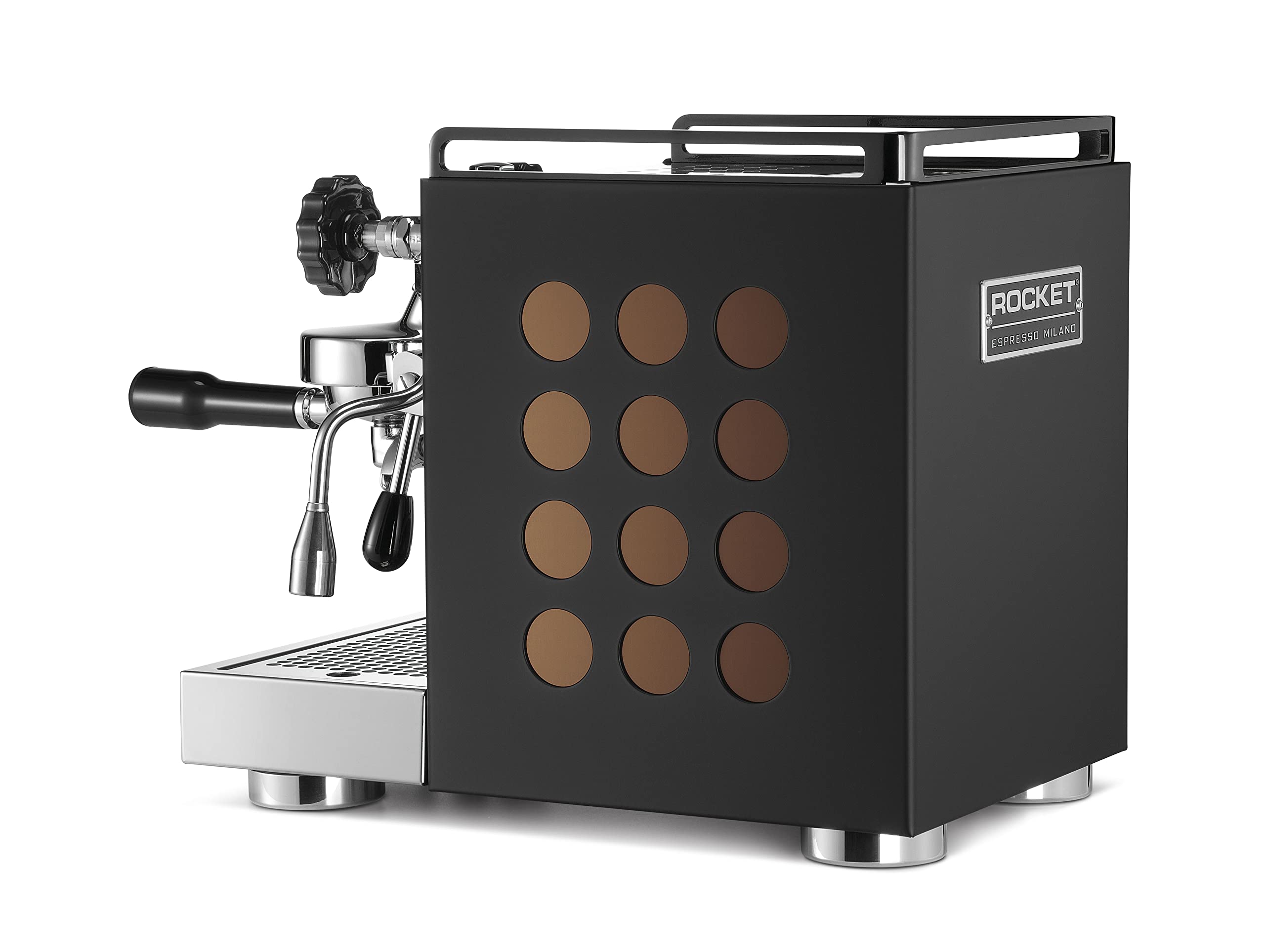 Rocket Espresso Appartamento Nera E61 Heat Exchanger Espresso Machine - Black/Copper | Professional Home Coffee Bar | Perfect for Espresso Lovers & Small Cafes