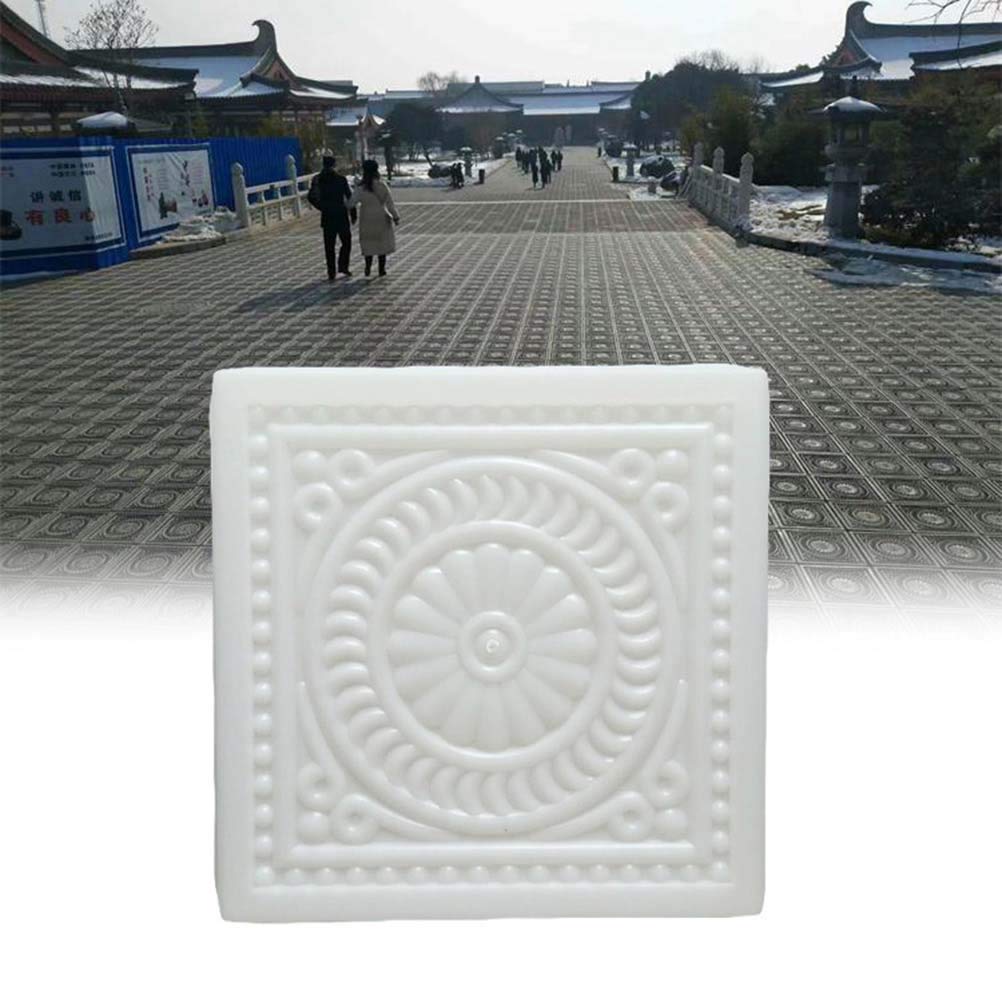 Yardwe 12.6 x 12.6 x 2.4 Inch Reusable Plastic Concrete Mold - DIY Walkway Maker, Stepping Stone & Brick Path Mold (White) for Garden, Patio & Landscaping Projects