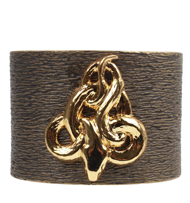 Ileana Makri Eye M Snake Cuff Bracelet - Elegant Gold-Tone Arm Jewelry for Women, Perfect for Evening Parties & Special Occasions