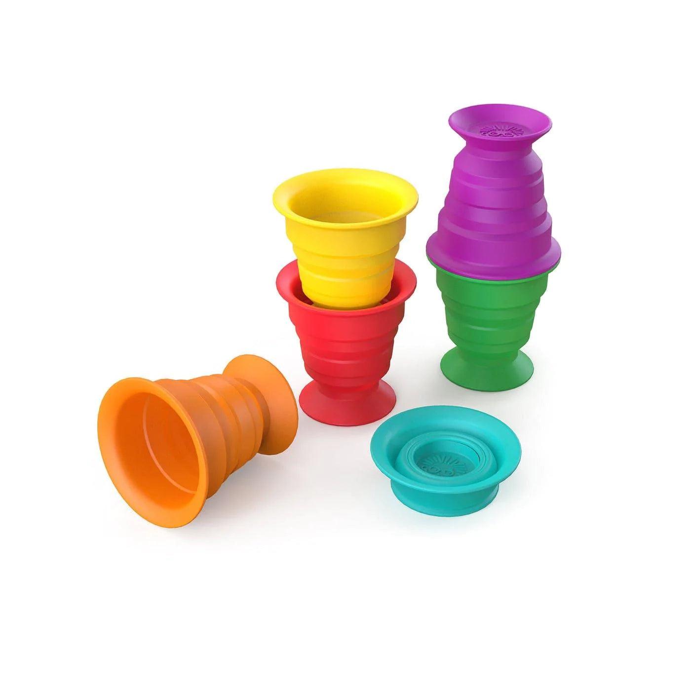 Baby Einstein Stack & Squish Cups™ - 6-Piece Sensory Stacking Toy Set for Toddlers, Early Learning Developmental Toys with Textured Surfaces - Perfect for Bath Time, Beach Play & Indoor Educational Activities
