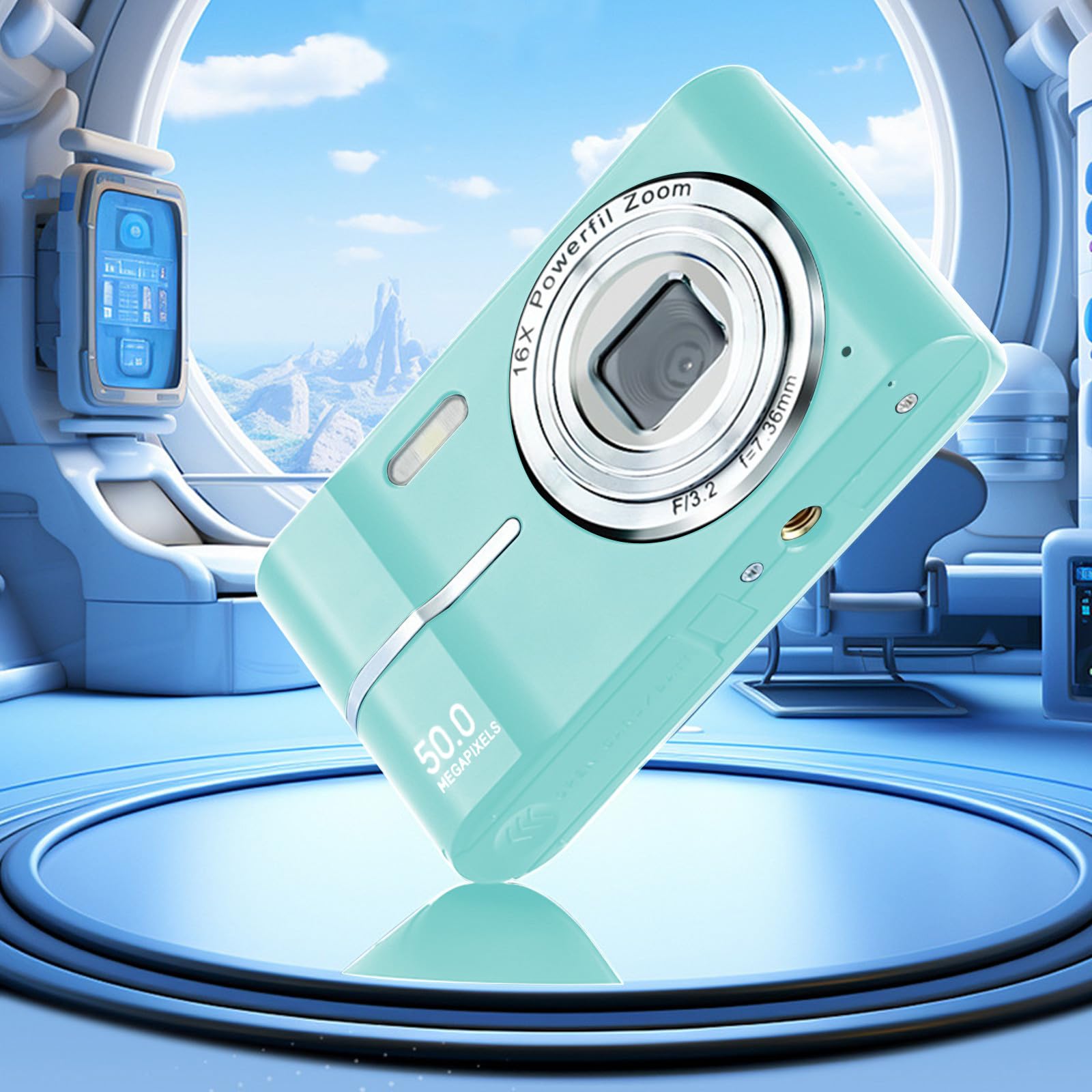 4K HD Digital Camera with 50MP Photos & 16x Zoom - Anti-Shake, Easy to Use, Perfect for Travel, Vlogging & Gift Giving