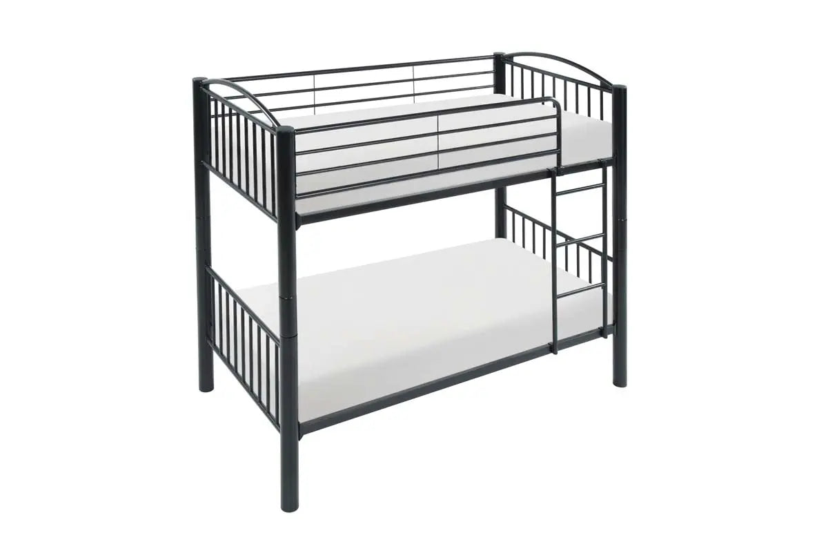 Beckett Twin Over Twin Bunk Bed B2021 - Space-Saving Kids Bunk Bed for Small Rooms, Sleepovers & Shared Bedrooms - Sturdy Wooden Frame with Safety Rails & Ladder