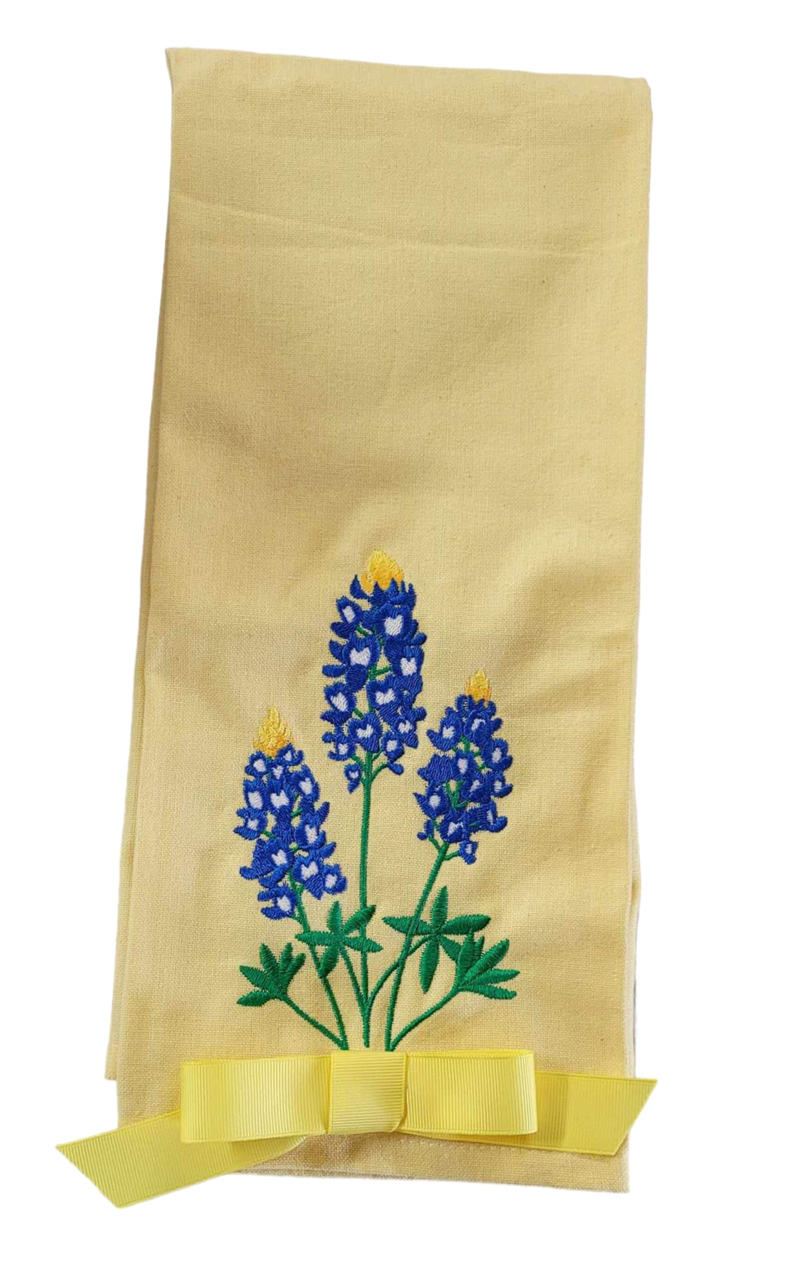 Bluebonnet Embroidered Kitchen Towel Set - Absorbent Cotton Dish Cloths for Drying Dishes & Cleaning - Perfect Kitchen Decor Gift for Housewarming & Bridal Showers