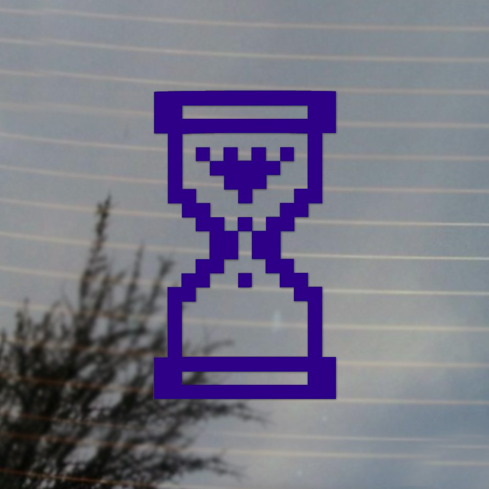 Vaporwave Aesthetic Vinyl Decal for Computers - Purple Cosplay & Fan Gear Hourglass Design - Perfect for Laptop Decoration, Gaming Setup, and Retro PC Customization
