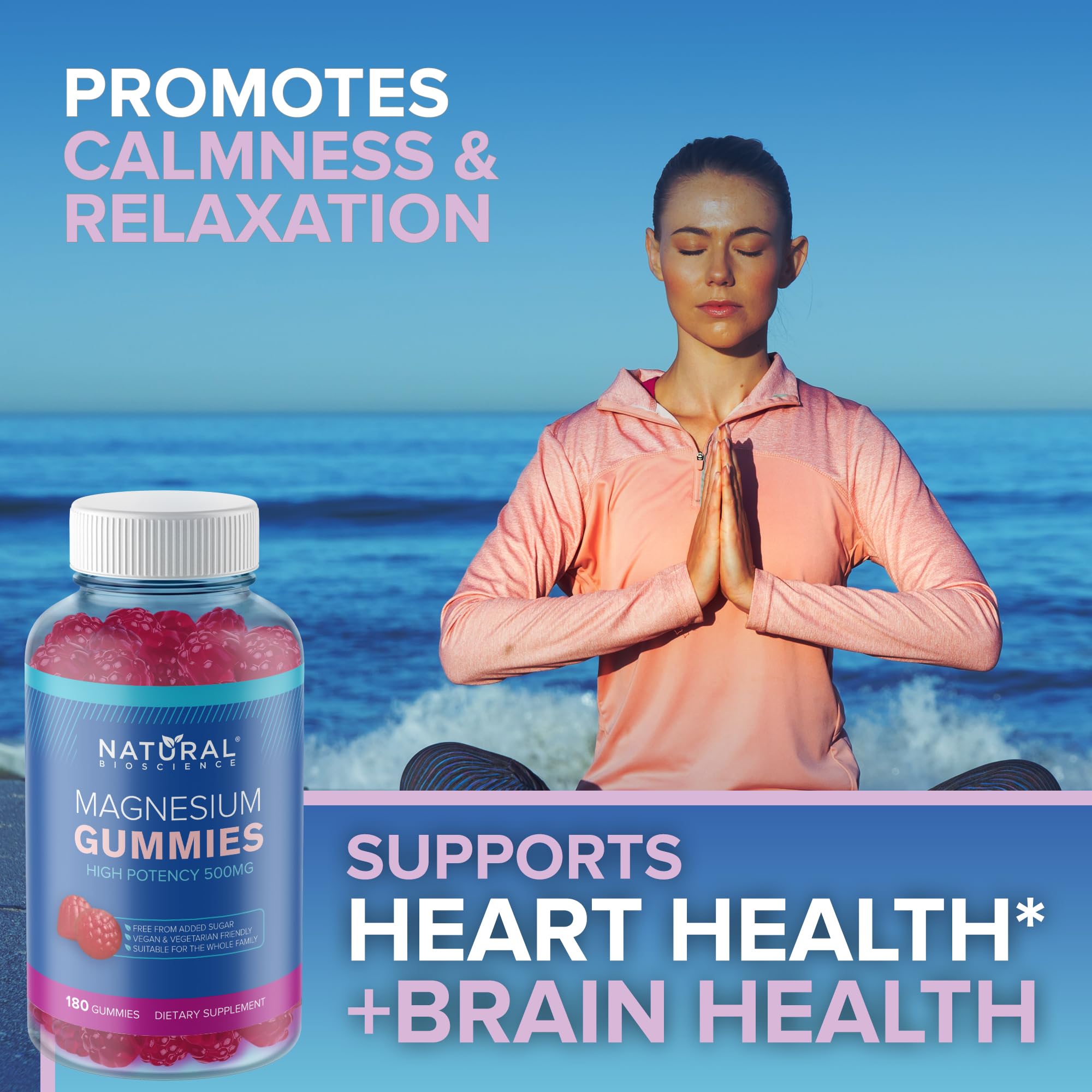 500mg Magnesium Citrate Gummies for Adults - Sugar-Free Vegan Supplement for Stress Relief, Sleep & Relaxation | High Absorption Magnesium Gummies for Better Sleep & Calmness | 30 Count
