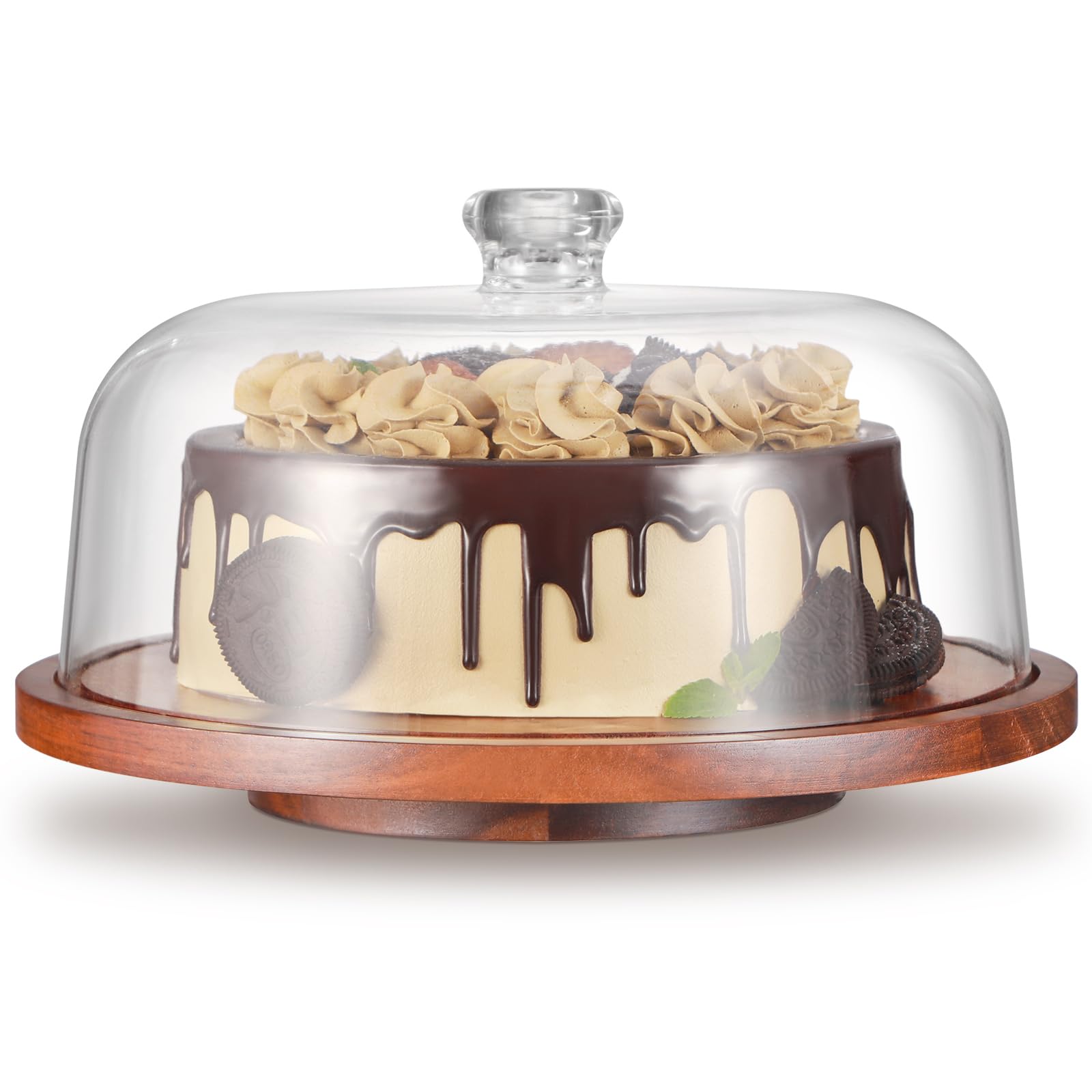 Rotating Cake Stand with Lid - 11.8